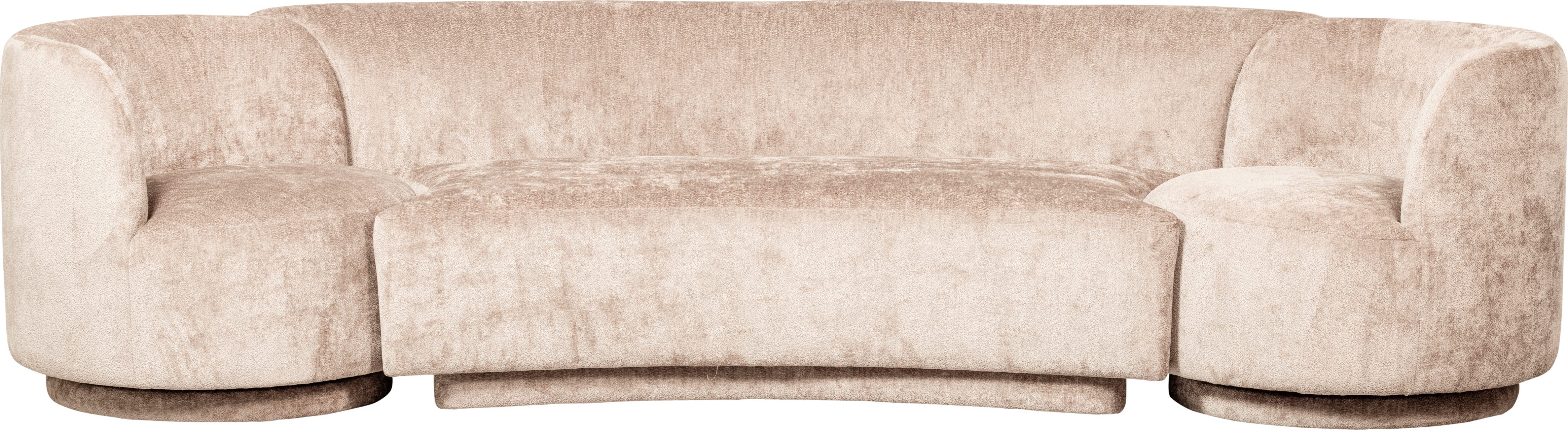WOOOD Loungebank Combi-Popular: Bank + fauteuil met grof chenille gevoerd, breedte 370 cm