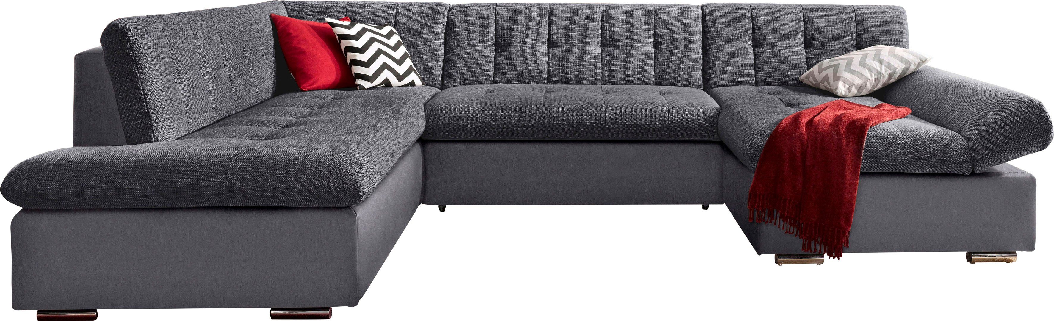 TRENDMANUFAKTUR Zithoek Reggae modern en comfortabel, actuele materiaalcombinatie, U-vorm