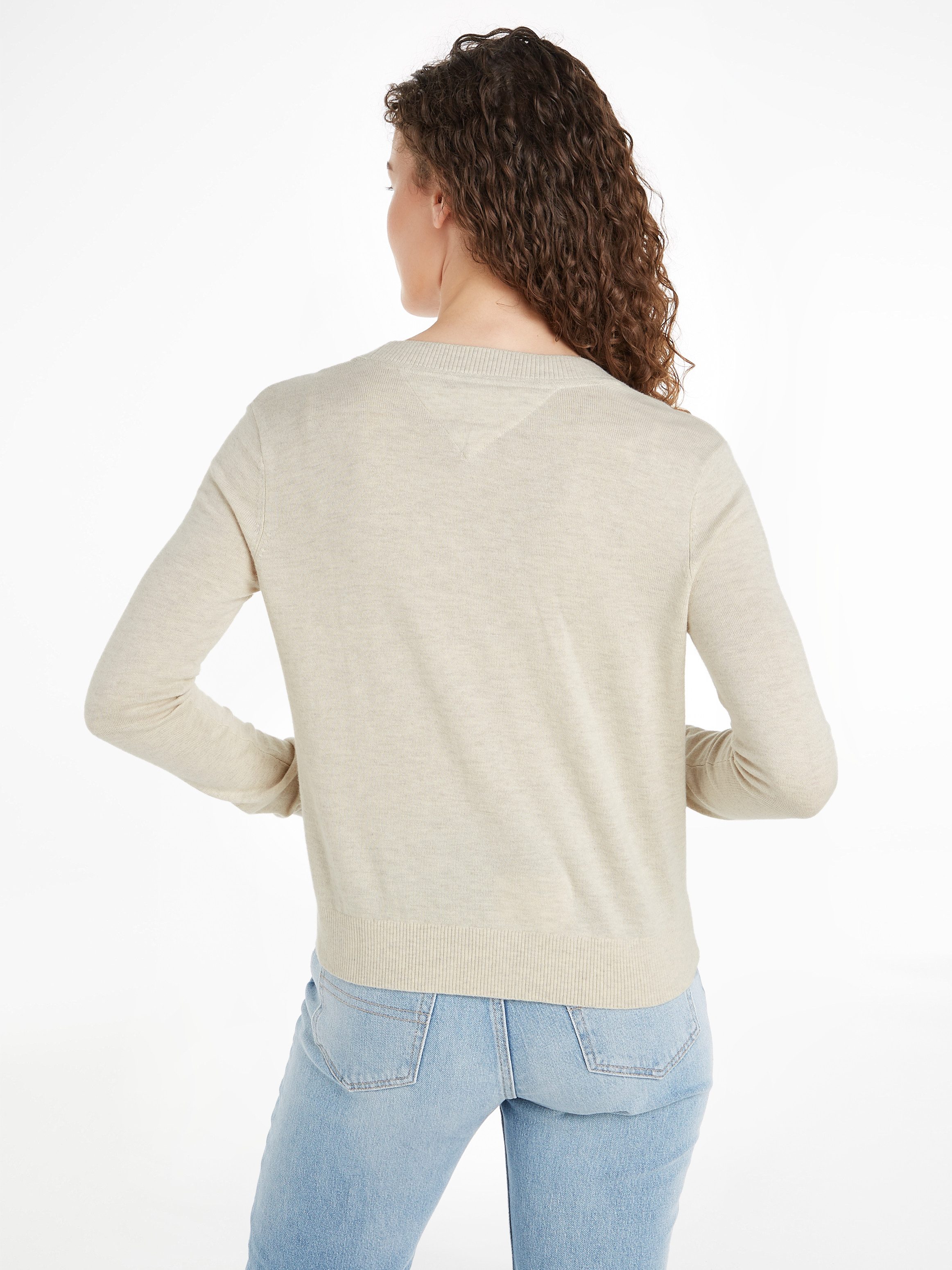 TOMMY JEANS Gebreide trui TJW ESSENTIAL VNECK SWEATER EXT