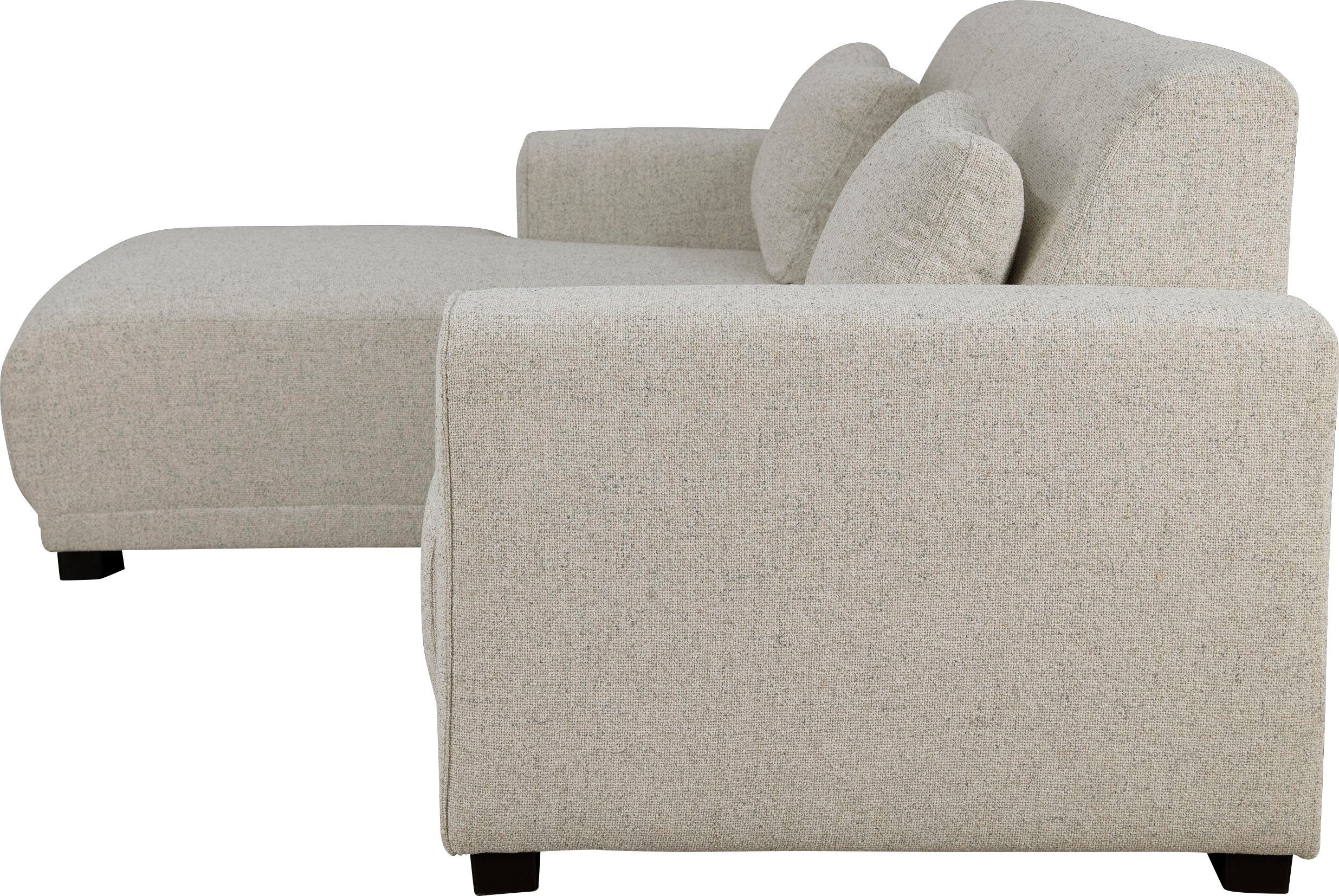 Home affaire Hoekbank BORNHOLM L-vorm met chaise longue, afmetingen B/D/H: 234/162/85 cm Recamiere links of rechts bestelbaar, golfvering, inclusief 2 kussens