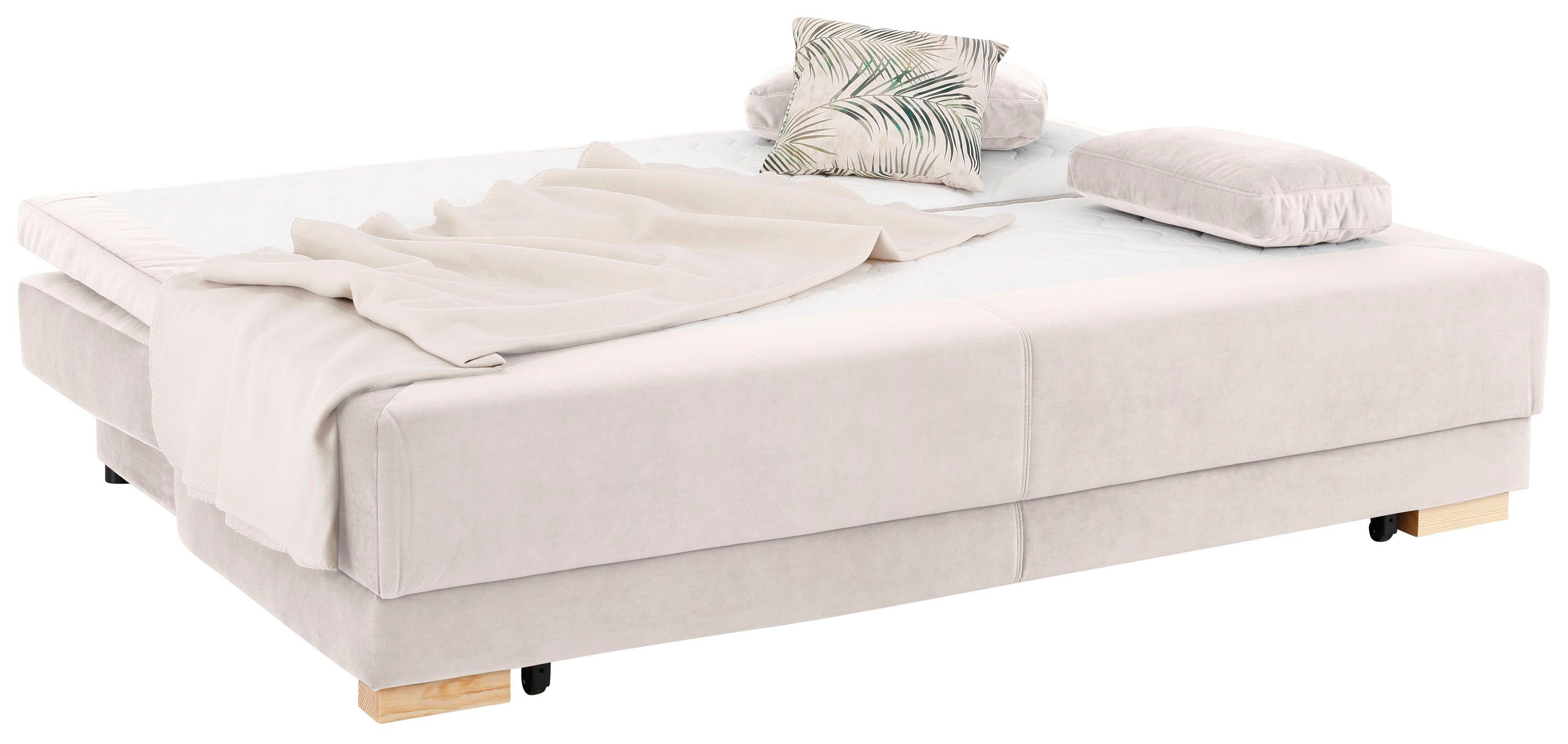 INOSIGN Slaapbank Berlin Volwaardig bed met boxspringvering, slaapfunctie en bedkist