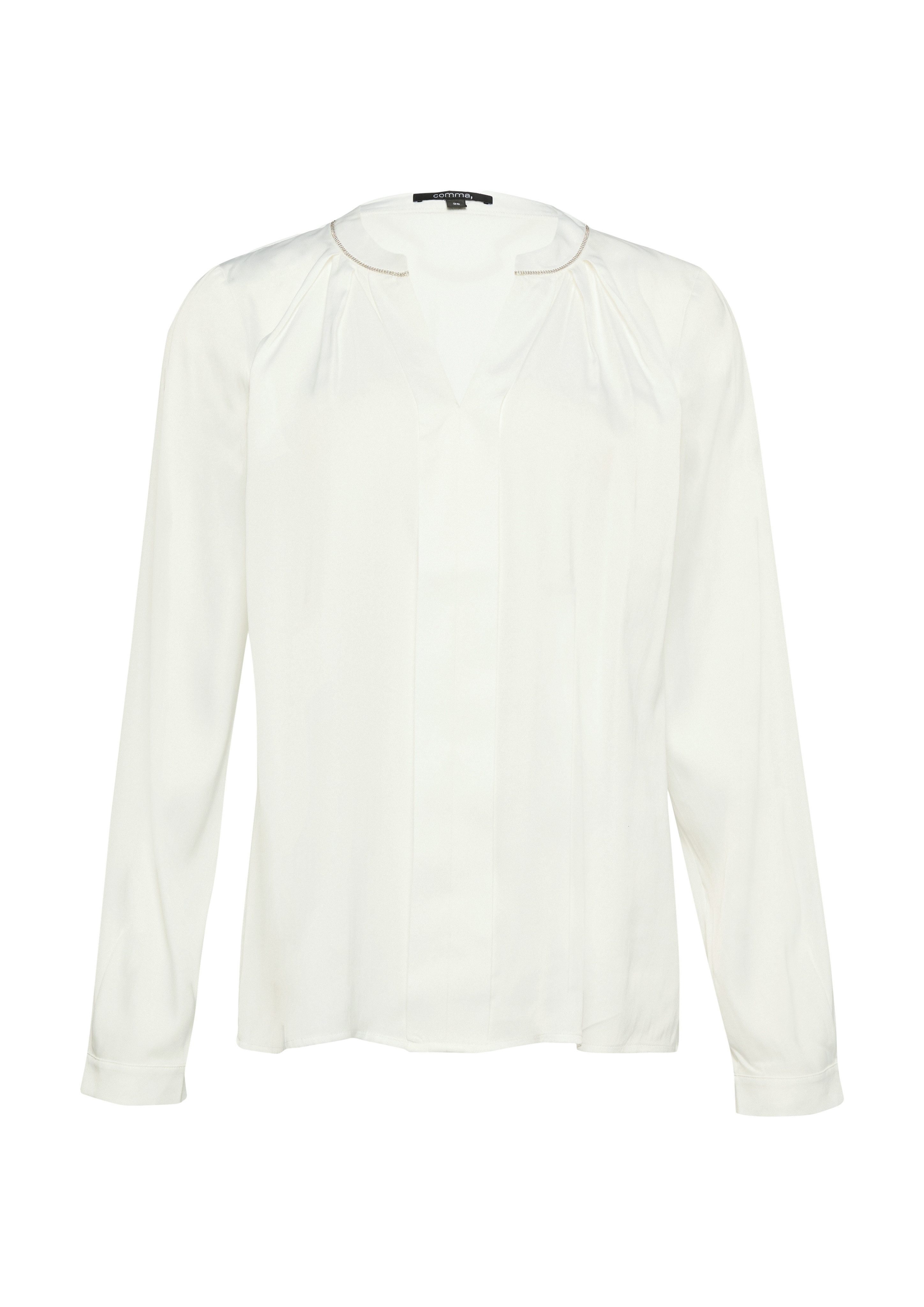 Comma Satijnen blouse met sierdetail aan de halslijn