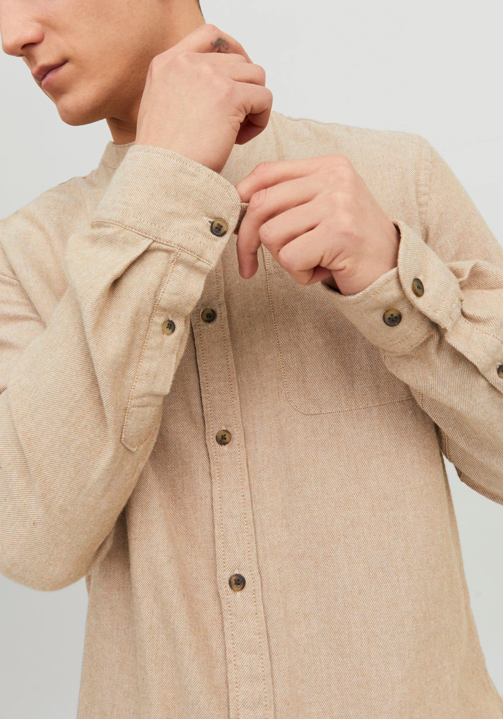 Jack & Jones Overhemd met lange mouwen JJEBAND MELANGE SHIRT LS SN