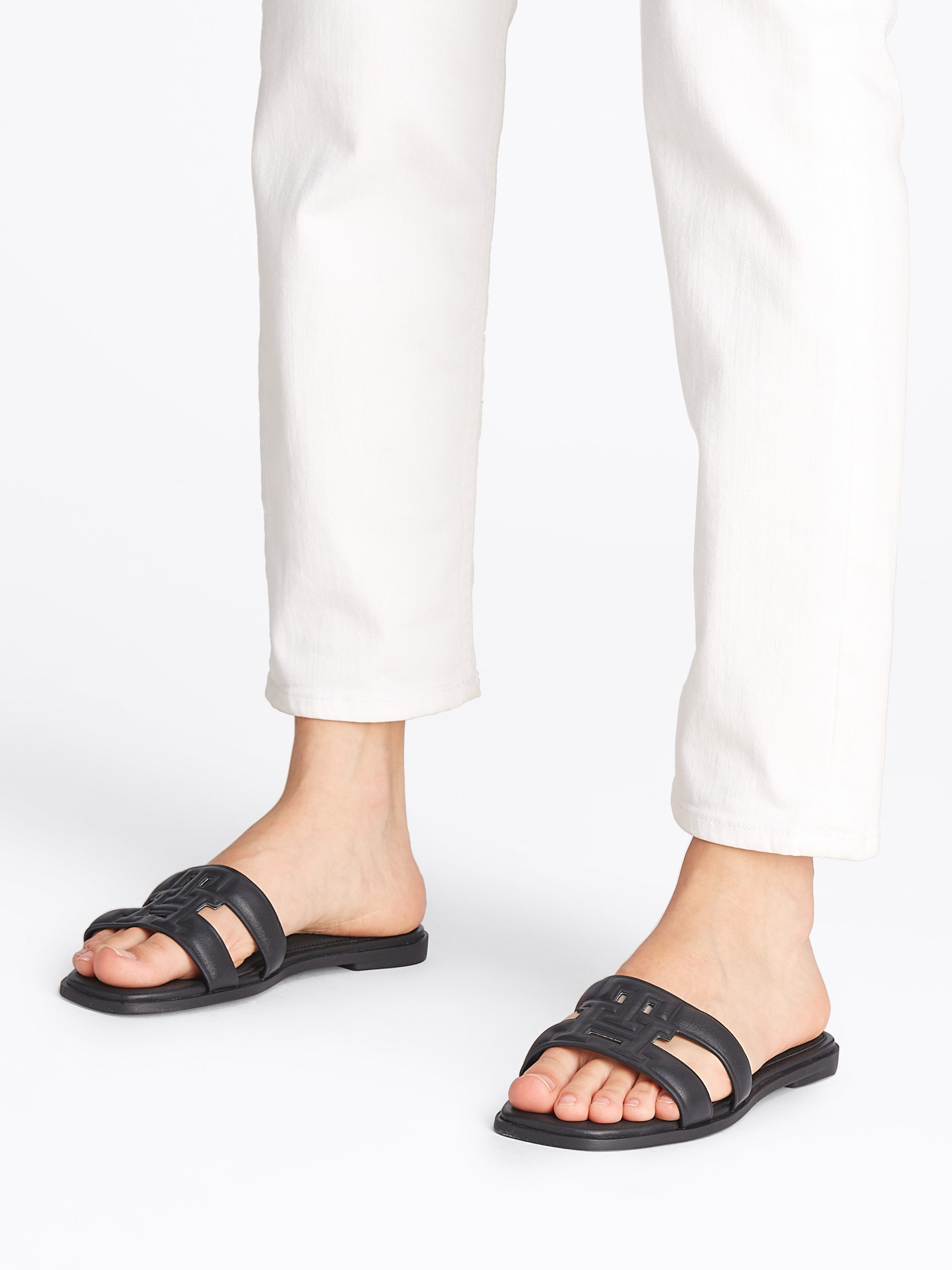 Tommy Hilfiger Slippers TH LOGO STRAP MULE , comfortabele schoen, zomerschoen, flats met th-logo
