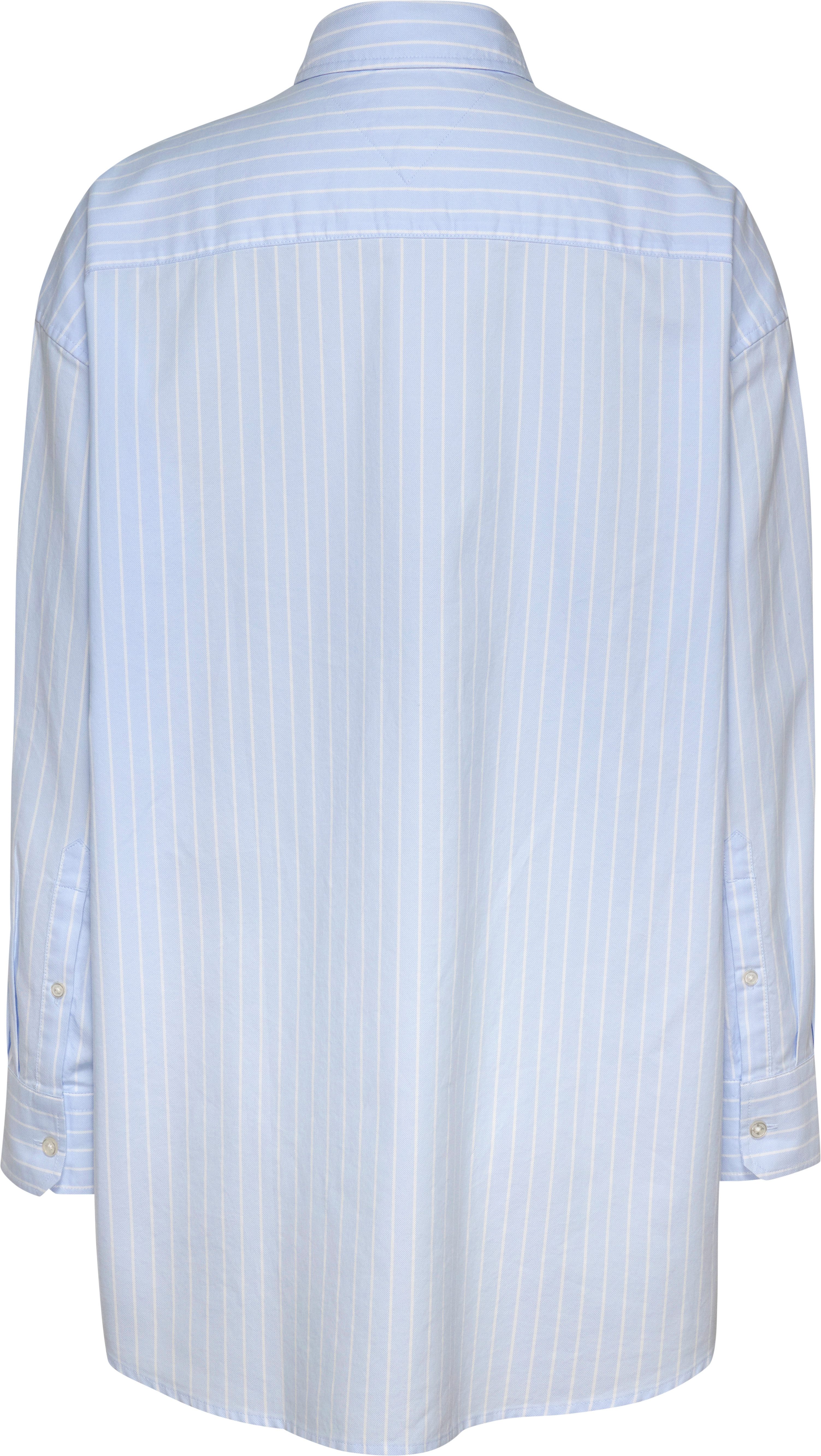TOMMY JEANS Overhemdblouse TJW OVS BADGE OXFORD SHIRT EXT met streepjespatroon, logo-badge