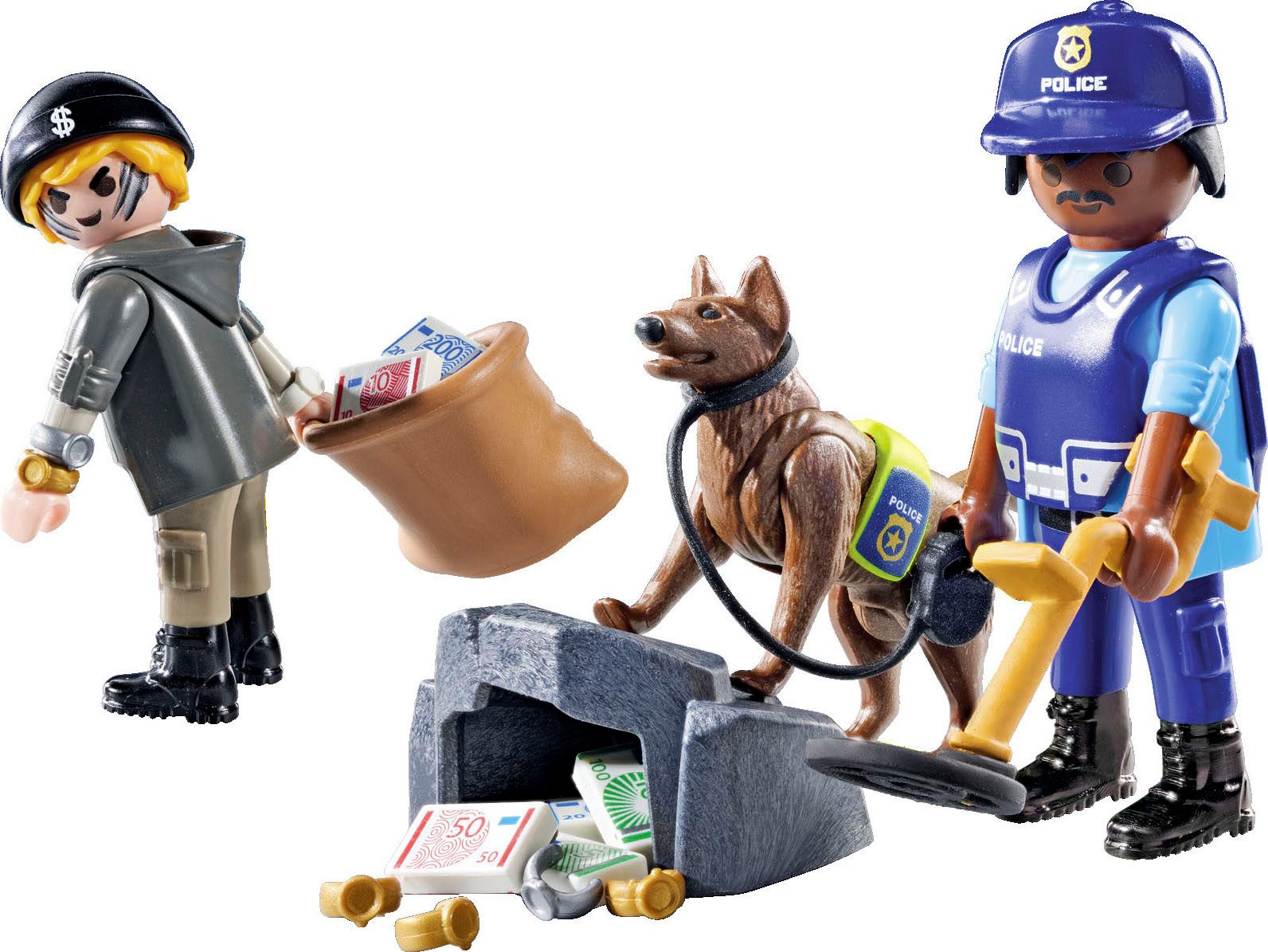 Playmobil® Constructie-speelset Spurensuche mit Hund (71731), Playmobil Action Heroes (27-delig)