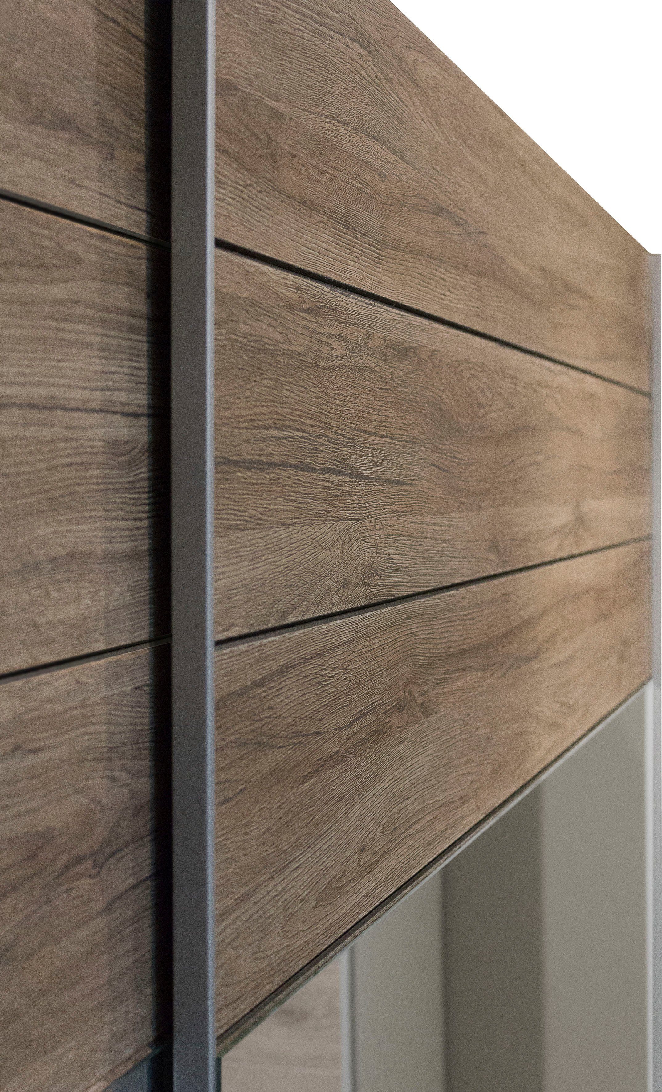 INOSIGN Zweefdeurkast Galaxy breedte 200, 220 of 270 cm, kledingkast, linnenkast met brede spiegelfront, inclusief complete binnenuitrusting