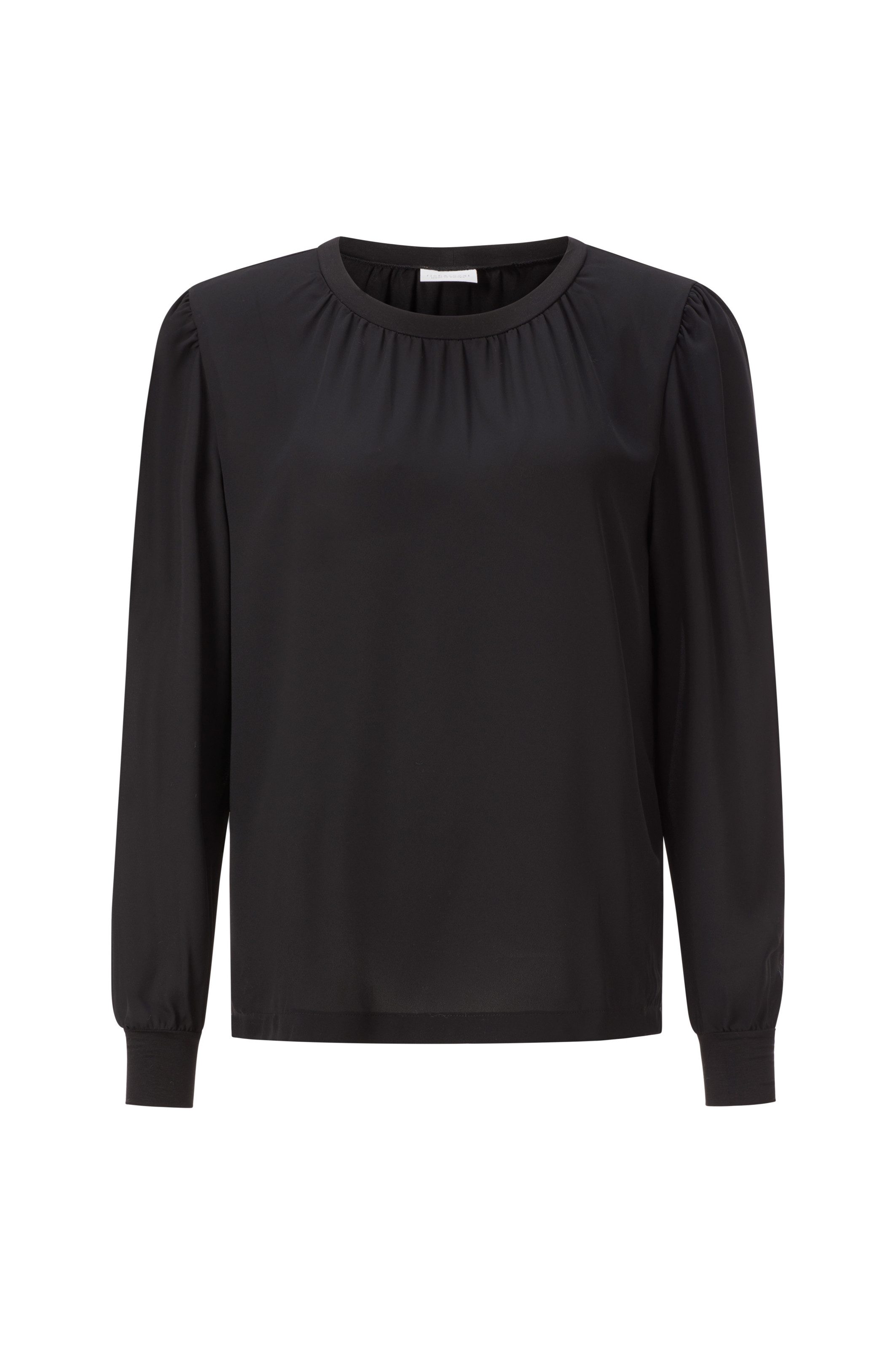 Rich & Royal Blouse met lange mouwen met fijne rimpeling aan de kraag