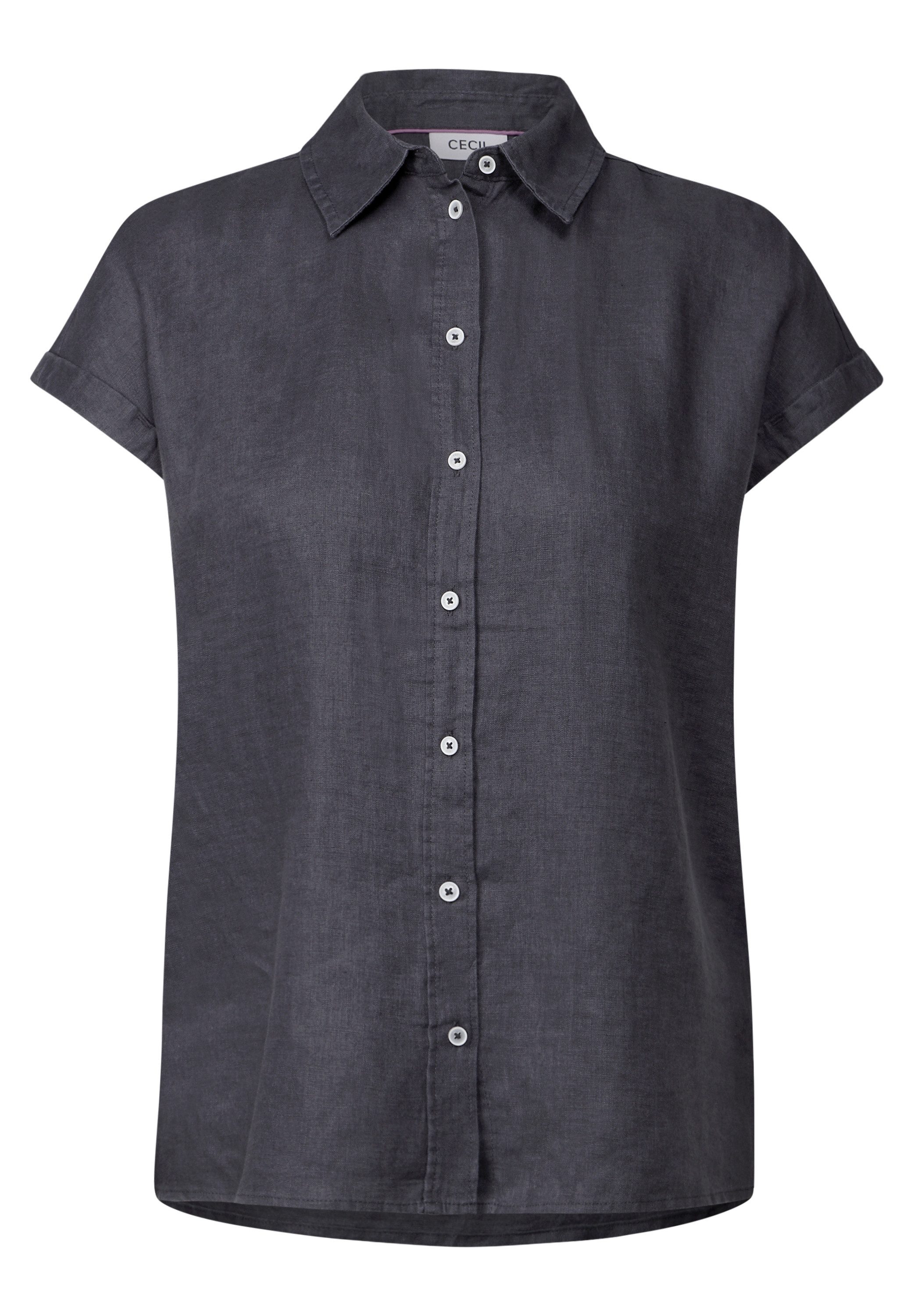Cecil Blouse met korte mouwen met zijsplits en van linnen