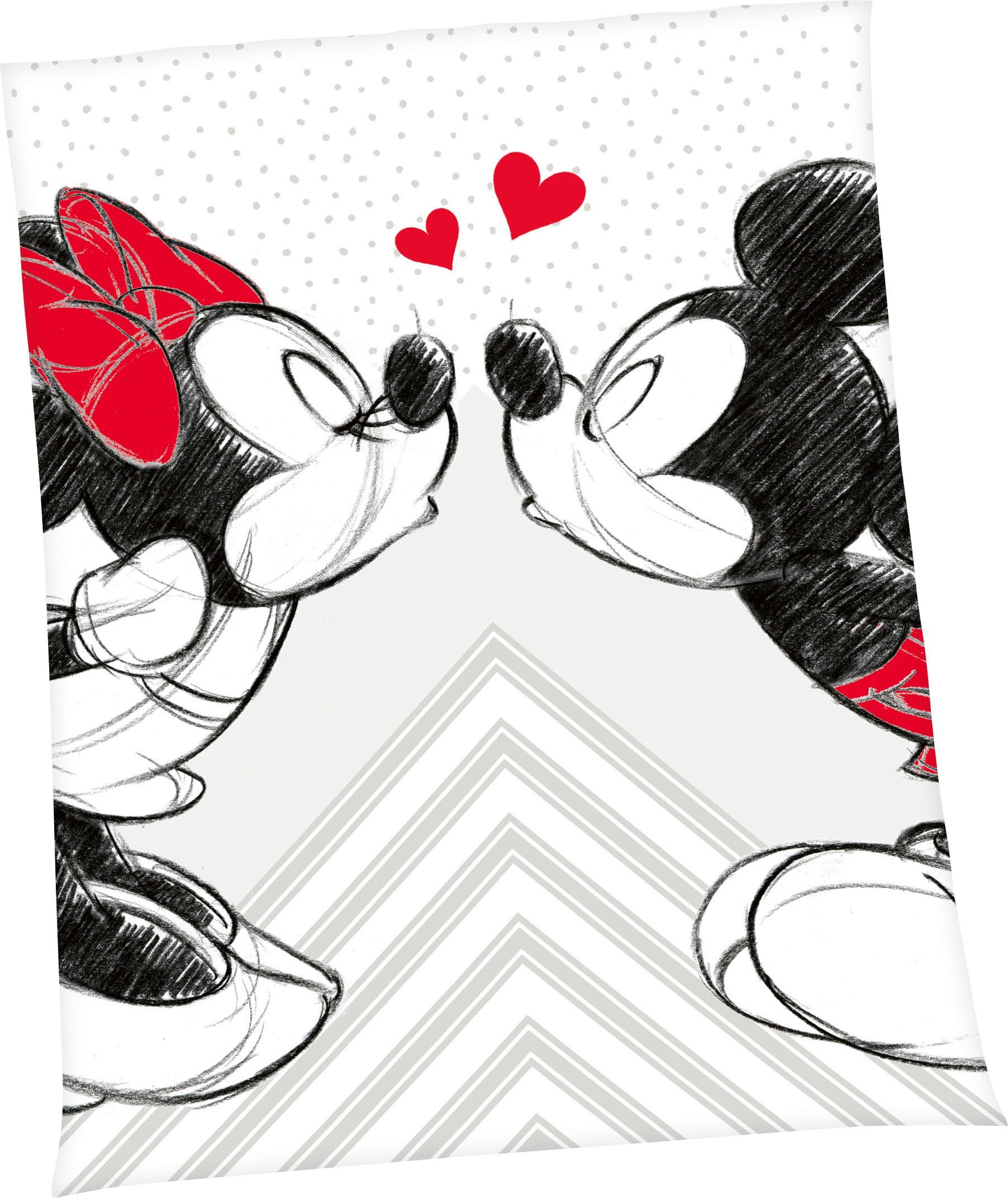 Disney Deken Disney´s Mickey en Minnie Mouse met liefdevol motief, knuffeldeken