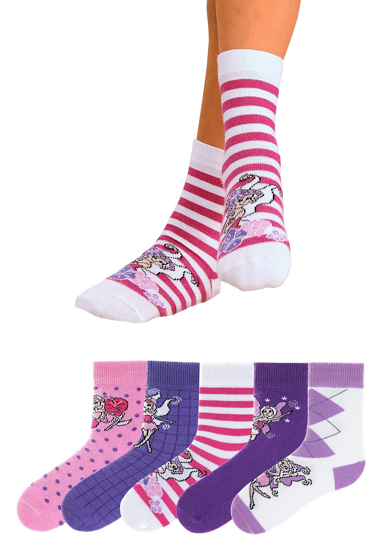 H.I.S Sokken in 5 kleurrijke designs (set, 5 paar)