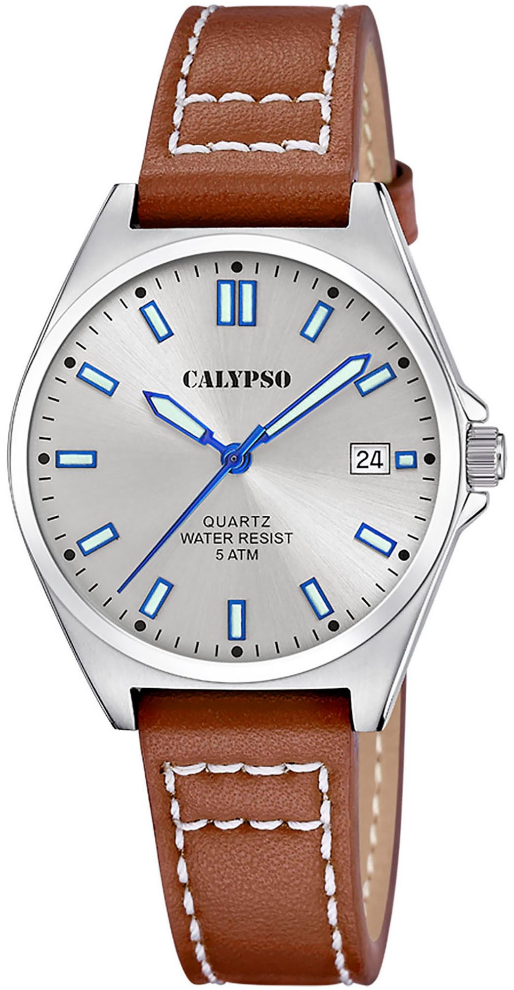 CALYPSO WATCHES Kwartshorloge Basic Horloge, dameshorloge, leren band, analoog, dag