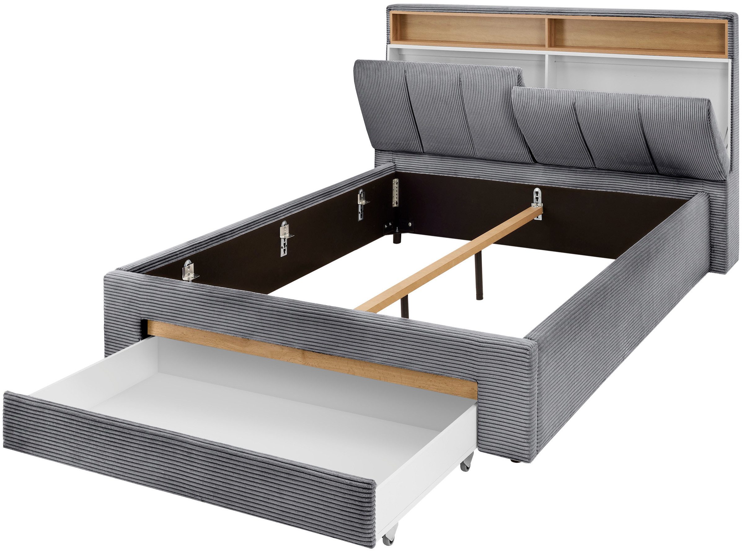 INOSIGN Gestoffeerd bed CiTY/GiRON,, gepolsterd opbergbed, met LED-verlichting Bedkisten met hondenbed of als opbergruimte, opklapbare hoofdeinden