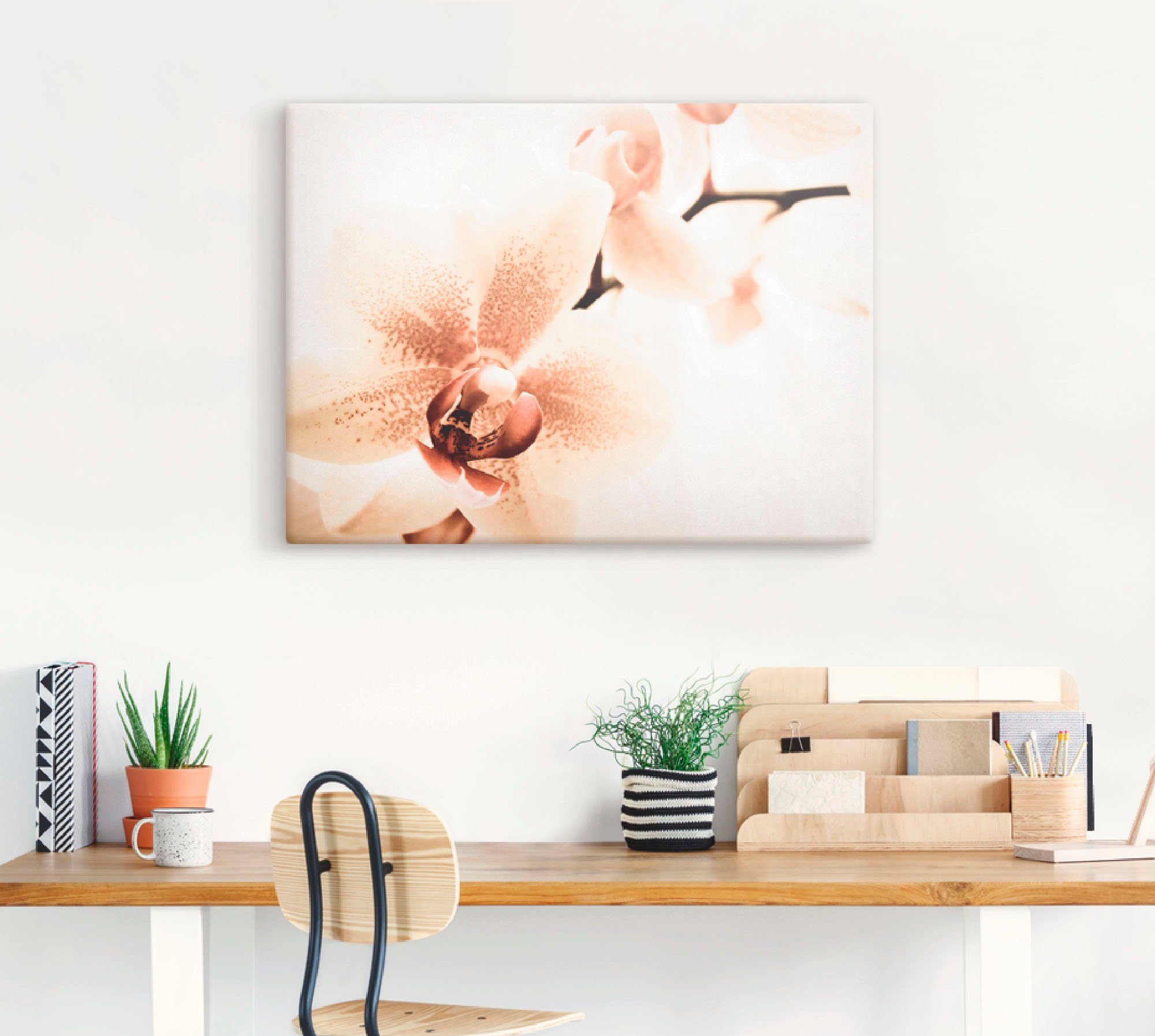 Artland Artprint Orchidee abstracte collage als artprint op linnen, poster in verschillende formaten maten