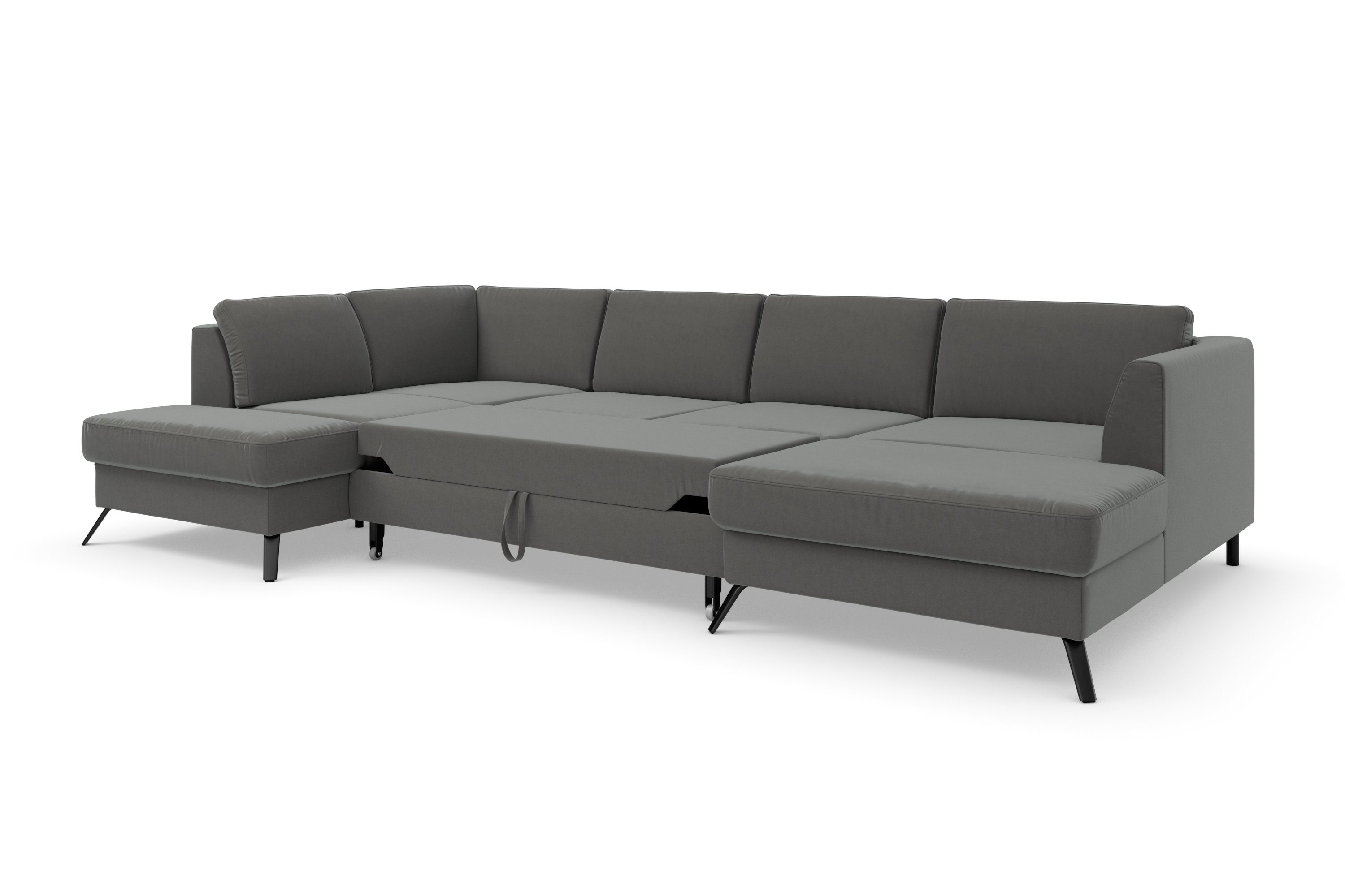 sit&more Zithoek Olsen U-vorm inclusief zitdiepteverstelling, naar keuze met slaapfunctie, 15 cm hoog