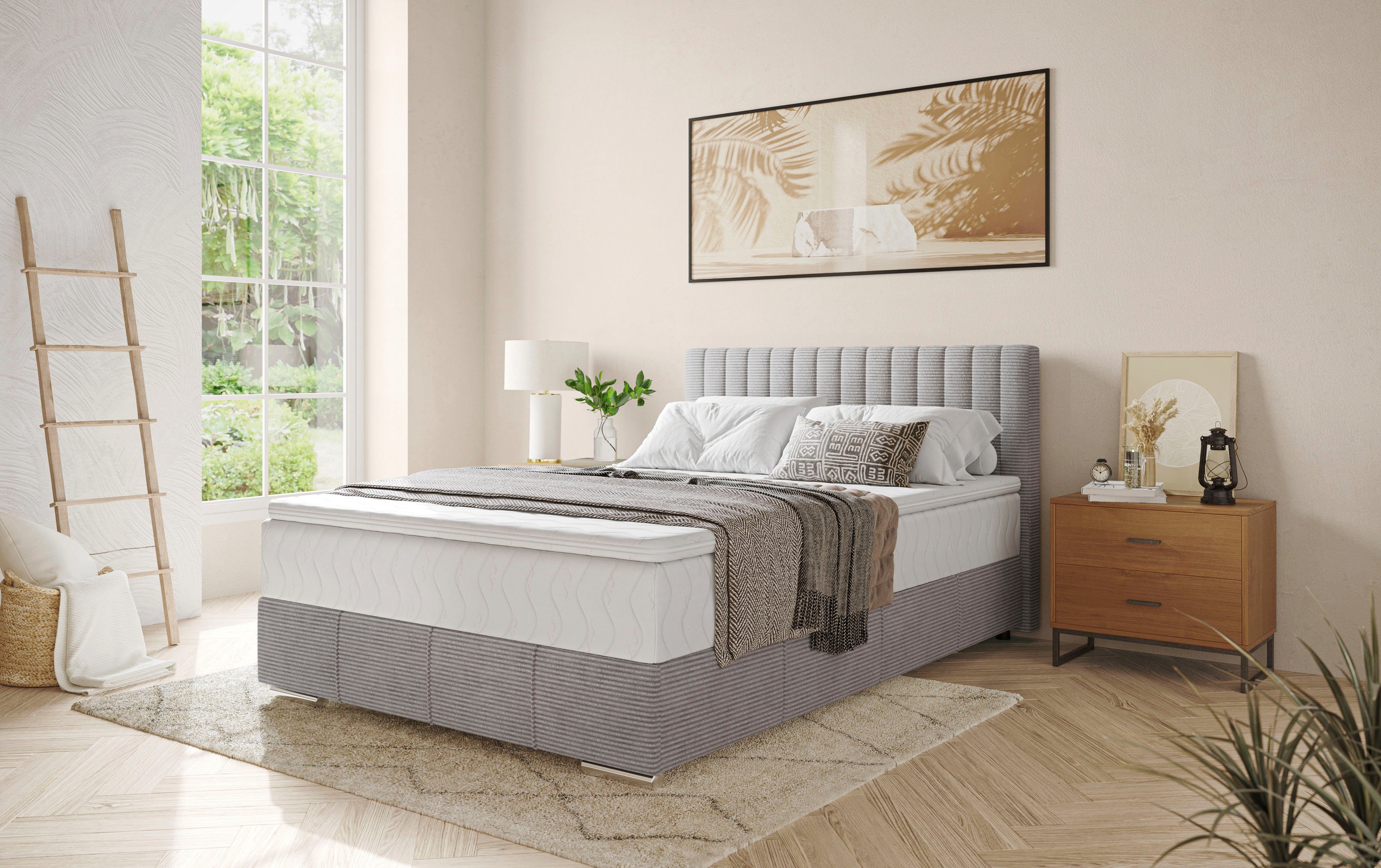 INOSIGN Boxspring Thor met bedbodem, incl. matras, topverkoper Topmatras en sierkussen, in verschillende hardheden beschikbaar