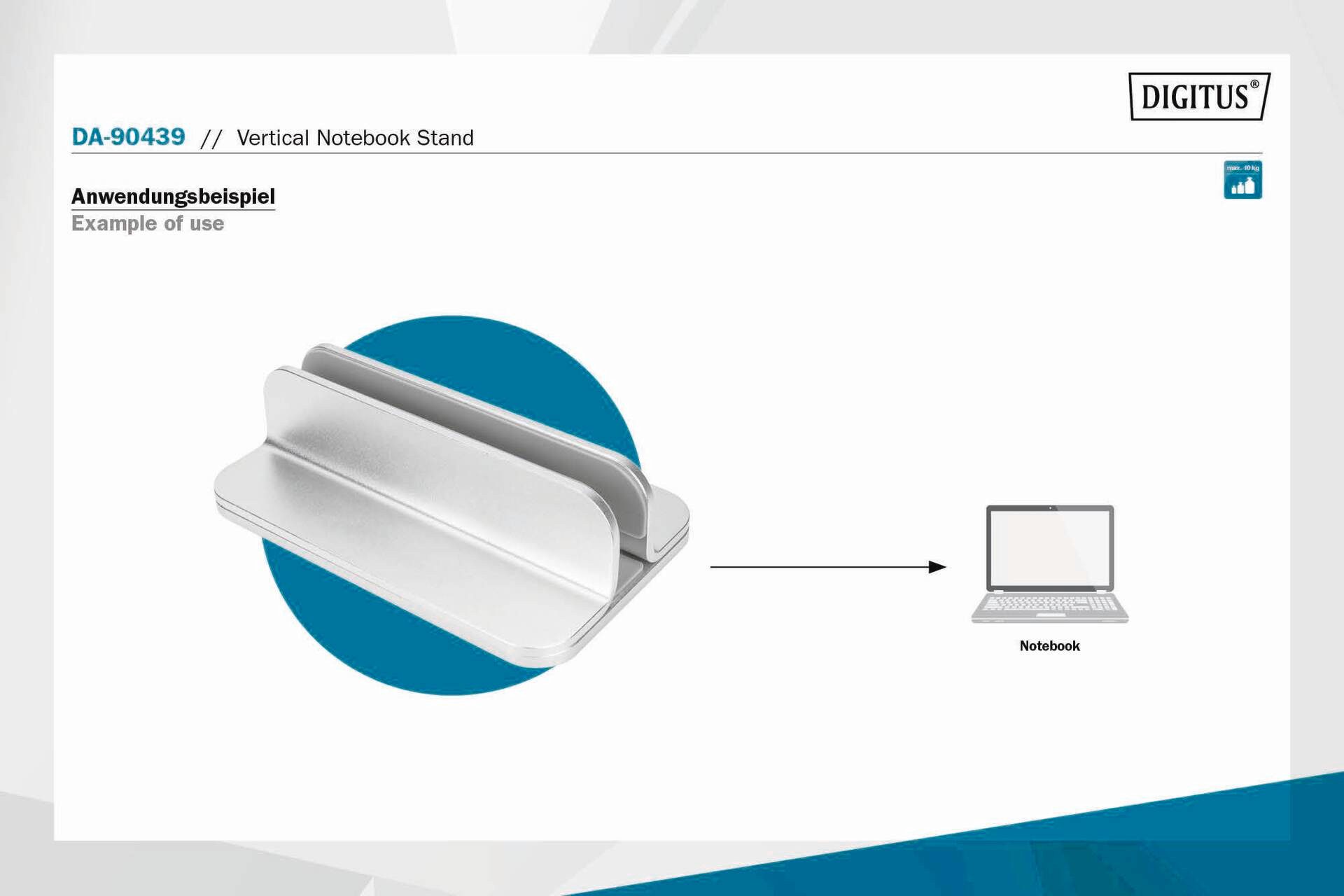 Digitus Laptop standaard Verticale notebookstandaard