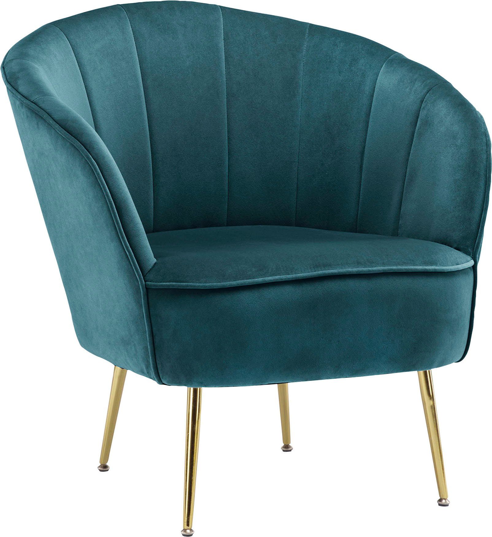 Kayoom Fauteuil Poola 100, comfortabele cocktailstoel, luxe fluwelen bekleding (1 stuk)