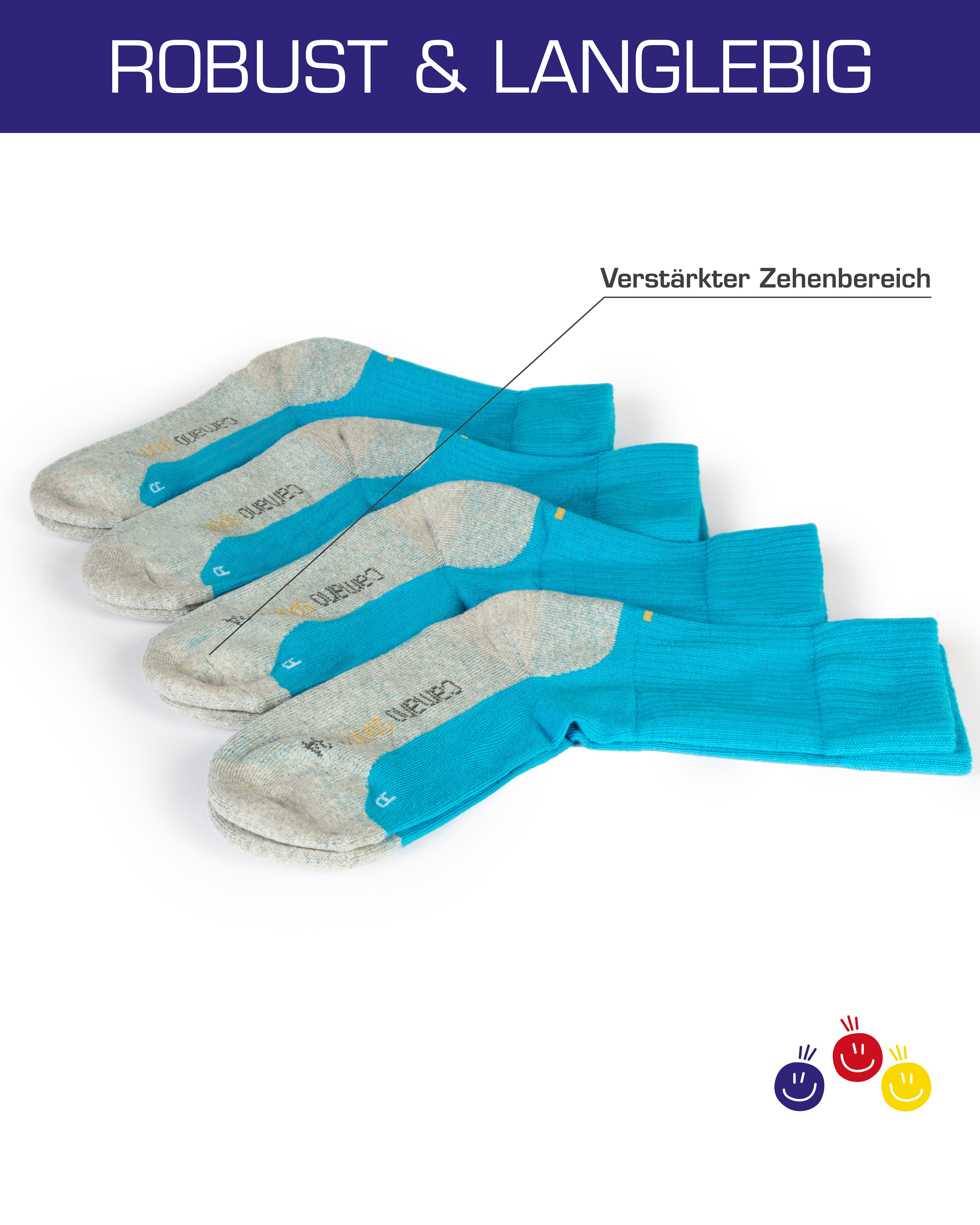 Camano Functionele sokken Function met versterkte belastingzones aan hiel en teen (4 paar)