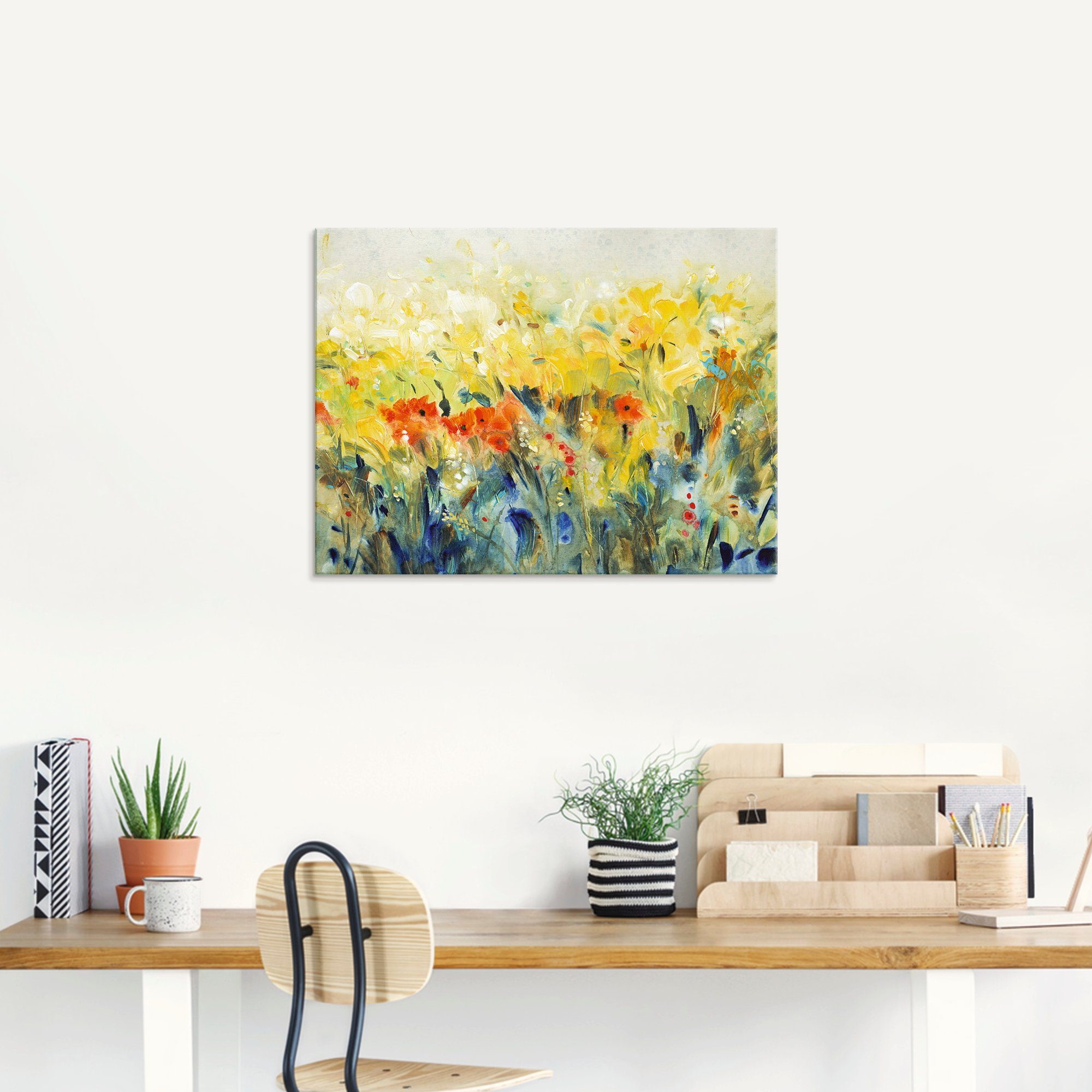 Artland Print op glas Zwierige bloemen II in verschillende maten