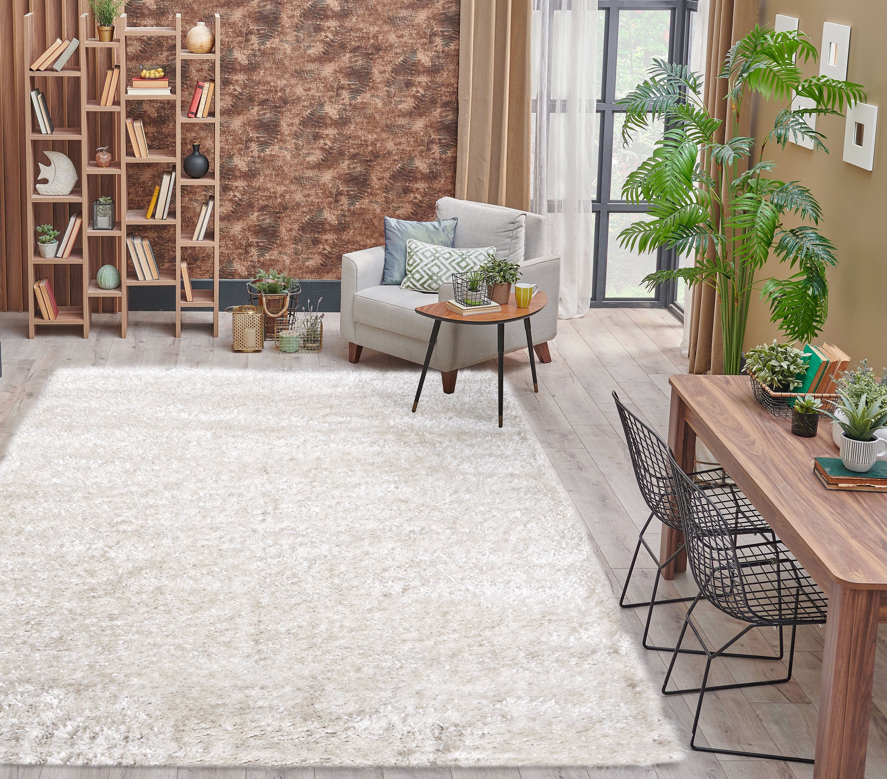 my home Hoogpolig vloerkleed Senara moderne vloerkleden maat 120 cm x 170 cm x 50 mm beige