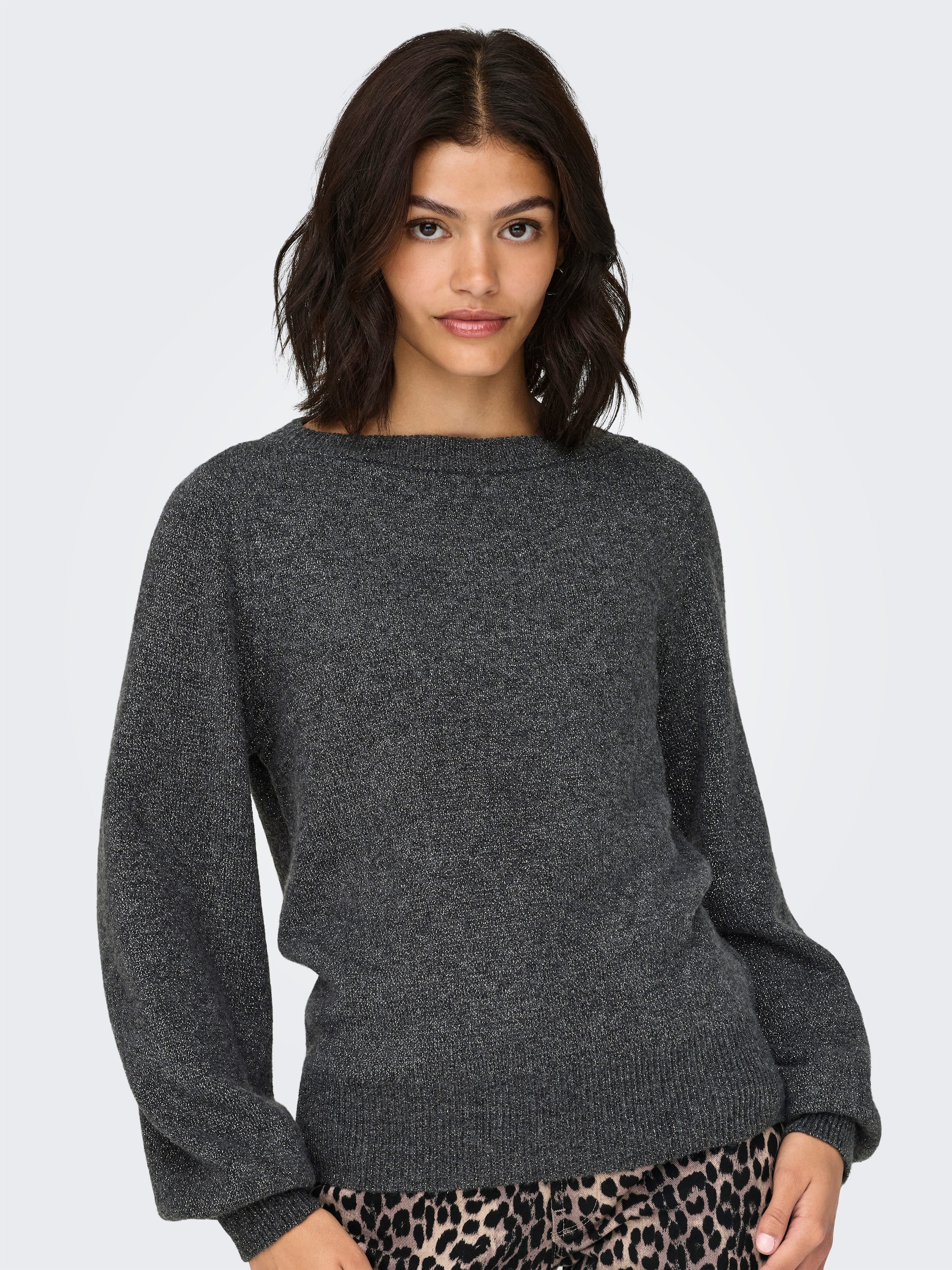 JDY Gebreide trui JDYRUE GLITTER L/S BOAT PULLOVE KNT NOOS