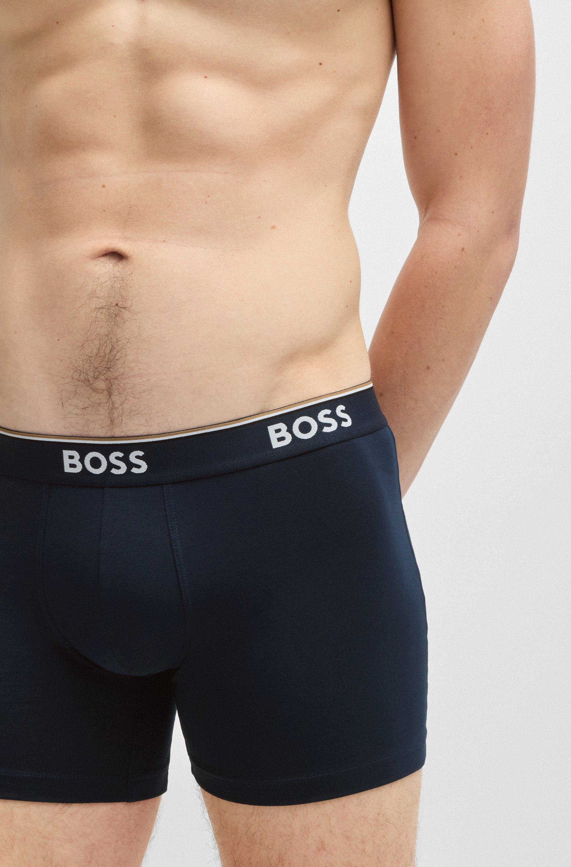 BOSS Lange boxershort BRIEF 3 PACK met in kleur bijpassende weefband (3 stuks)