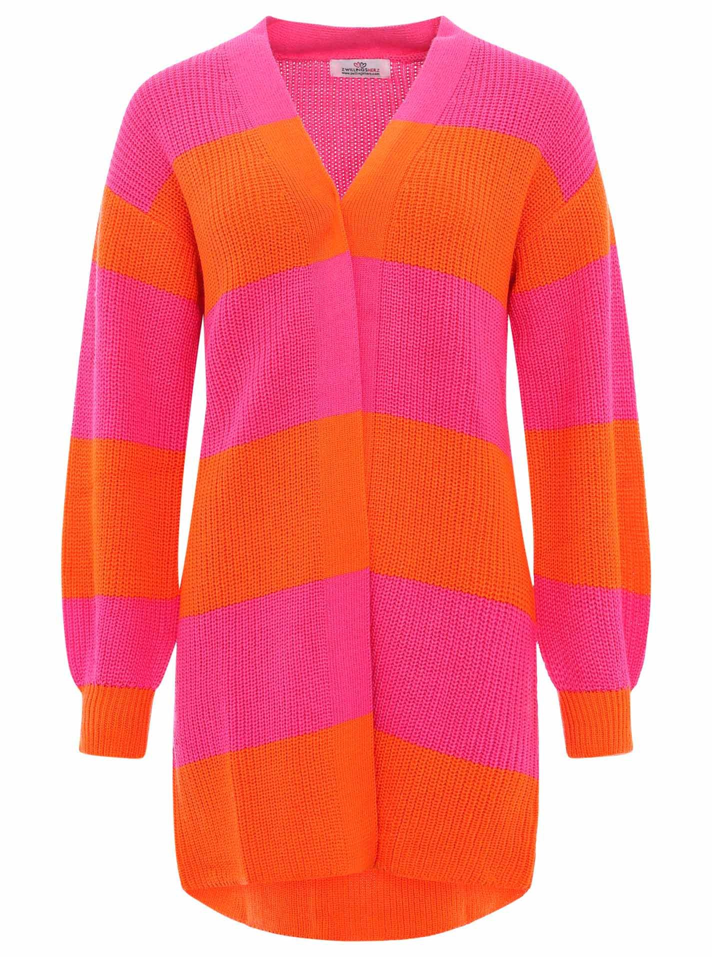 Zwillingsherz Cardigan Katja gestreepte vest met wolpercentage, one size