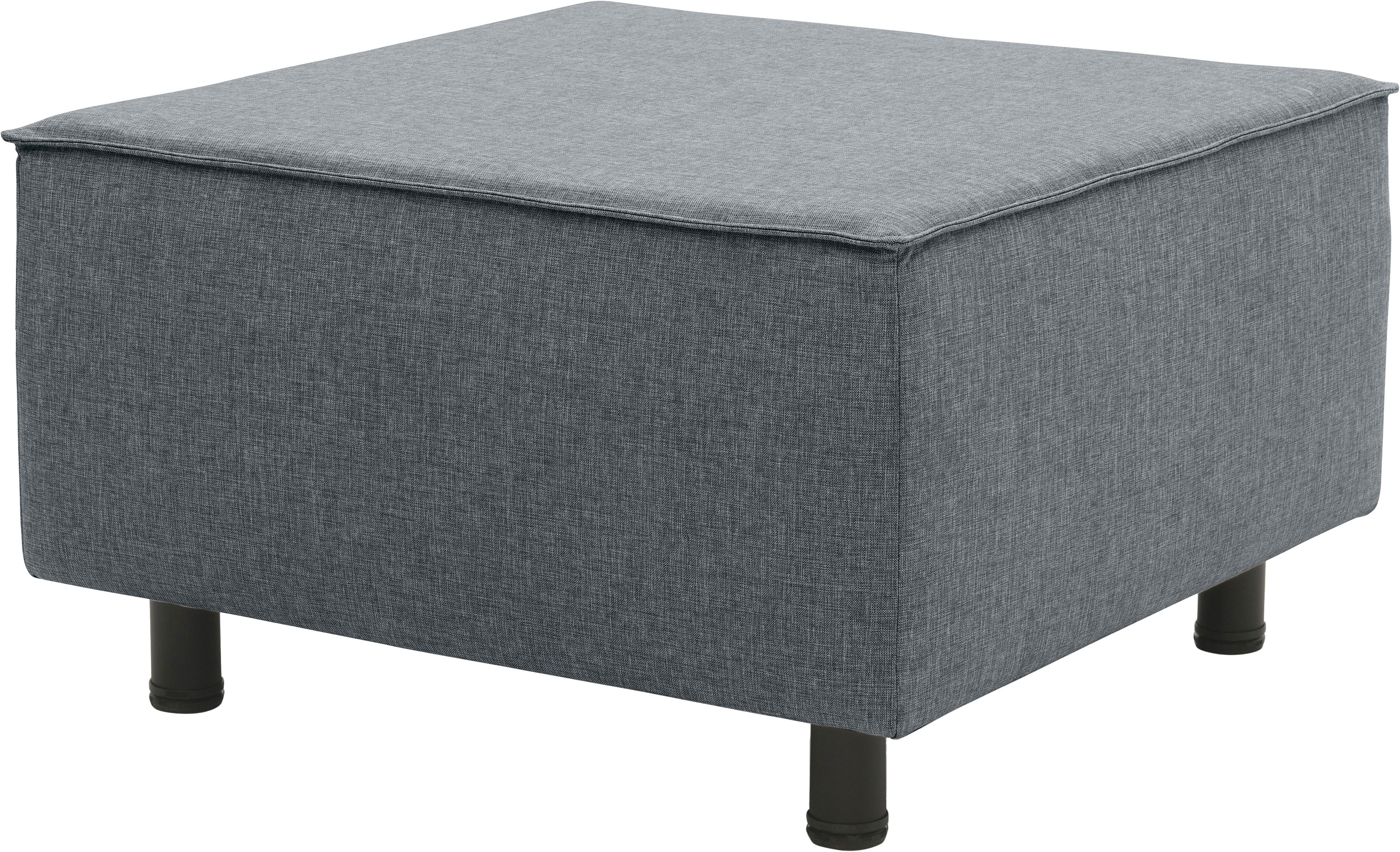 DOMO collection Hocker Sonna, individueel uitbreidbaar Polsterhocker voor terras, tuin en balkon, speciaal voor buiten hockers grijs