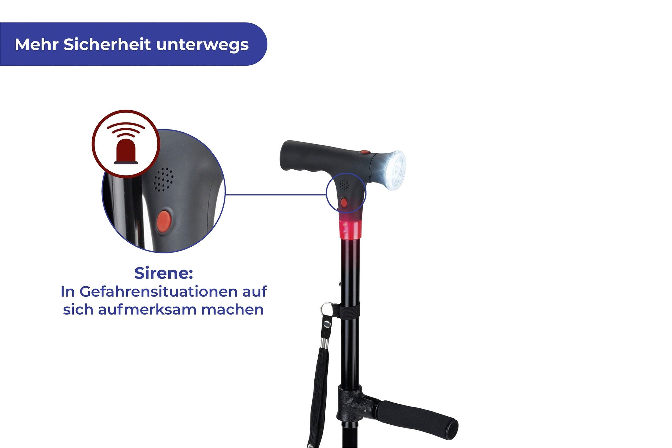 Maximex Wandelstok LED Geh- und Aufstehhilfe