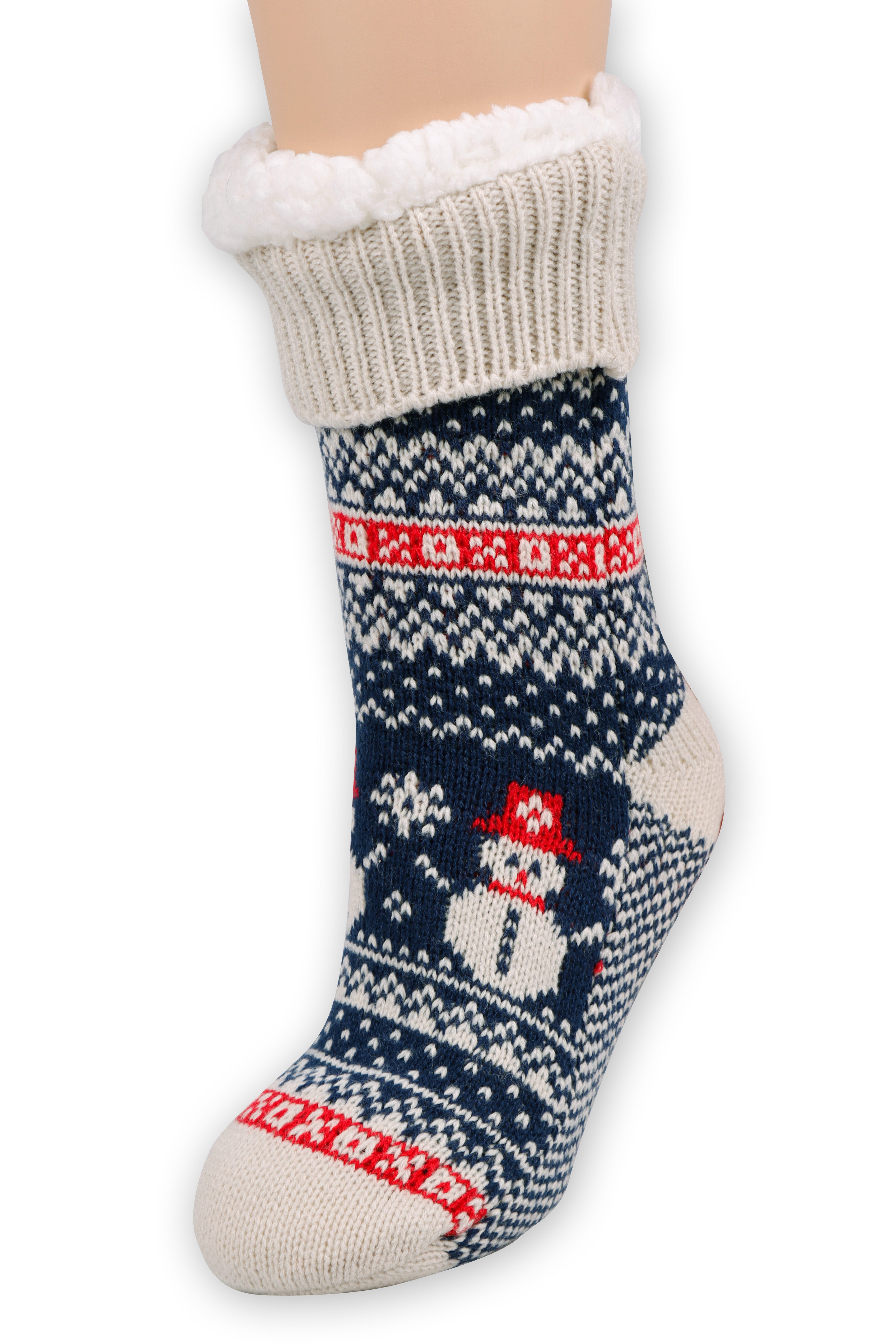 Capelli New York Sokken Huissokken blue combo slipvast, fijnbreisel, warm gevoerd (1 paar)