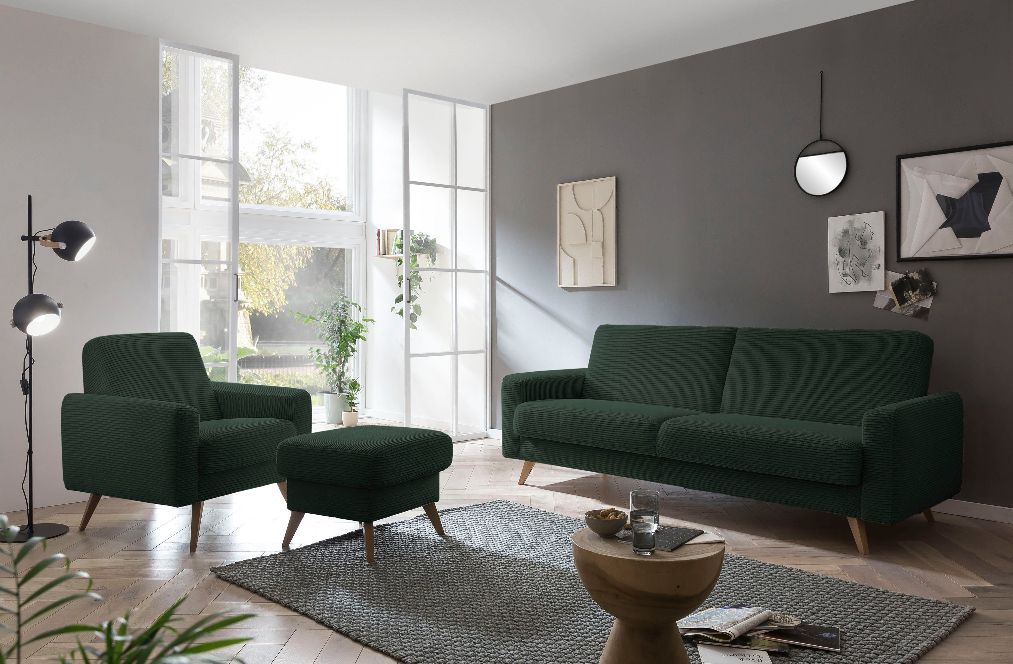 exxpo - sofa fashion Fauteuil Samso, loungestoel elegant en comfortabel, actuele cord bekleding