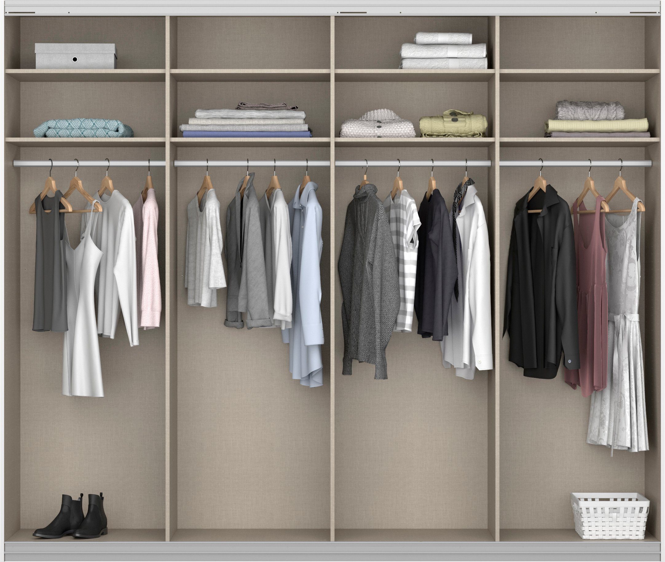 rauch Zweefdeurkast Kleiderschrank Schrank Garderobe Wäscheschrank Ankleide SYNCRONO met synchrone opening