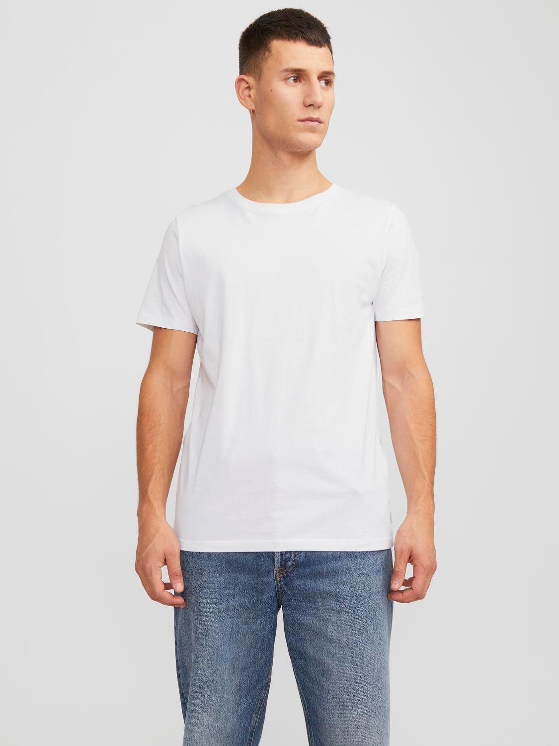 Jack & Jones T-shirt JJEORGANIC BASIC TEE SS O-NE 5PK MP NOOS (5-delig, Set van 5)