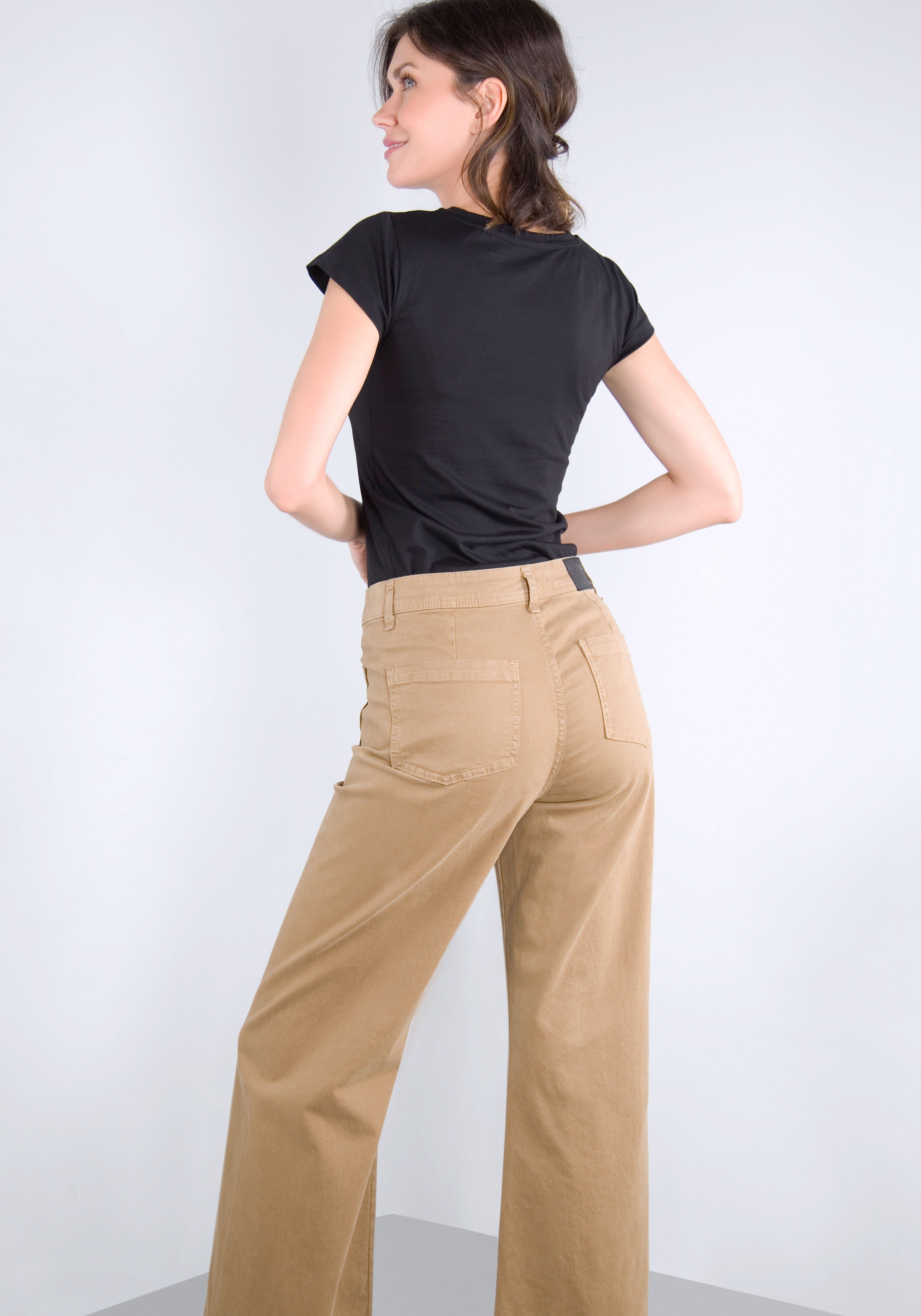 Please Jeans Broek met wijde pijpen van hoogwaardige katoenmix met stretch