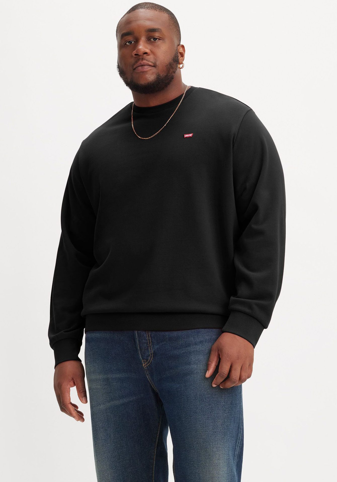 Levi's Plus Sweatshirt BIG ORIGINAL HM CREW met batwing-logobadge