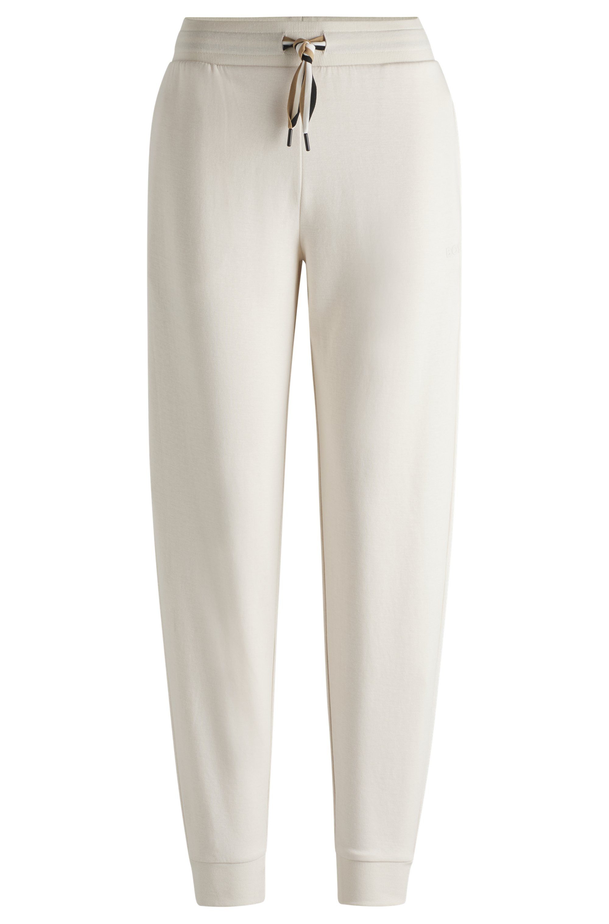 BOSS Relaxbroek CP Stripe_Pants Cuff met contrastkleurige koord