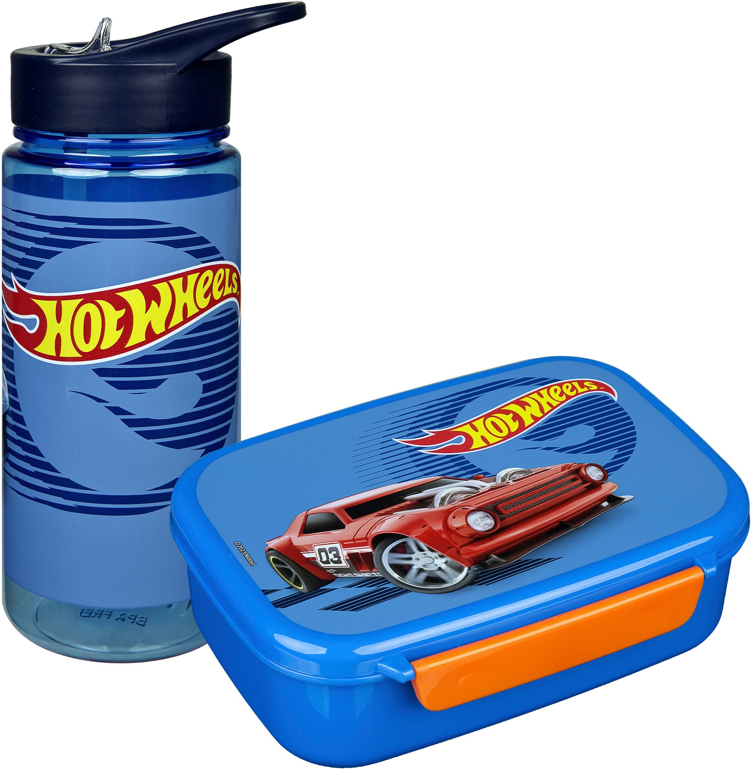 scooli lunchbox hot wheels (set, 2-delig) blauw