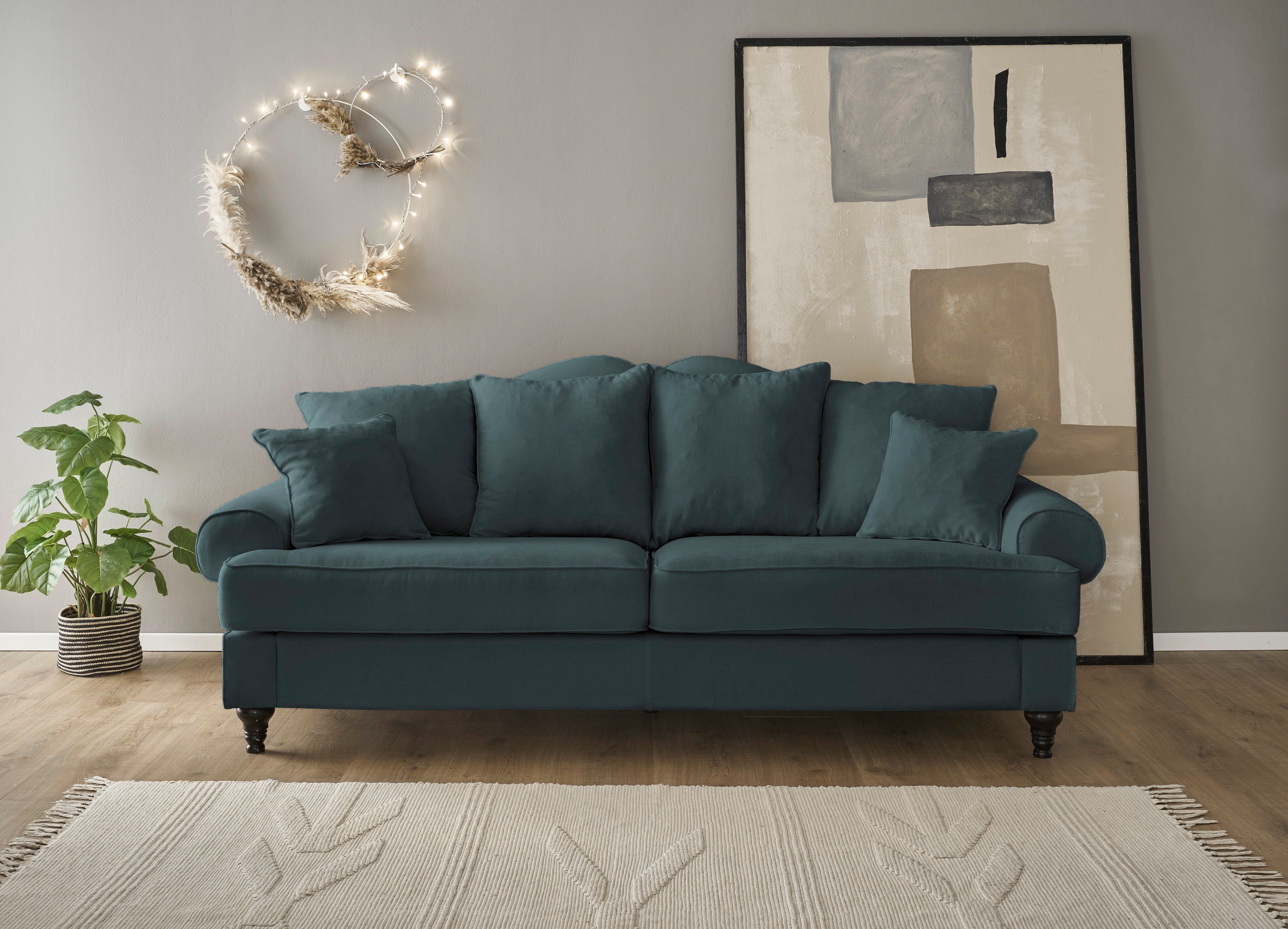 Home affaire 3,5-zitsbank Westminster met binnenveringsinterieur groen, 3-zitsbanken