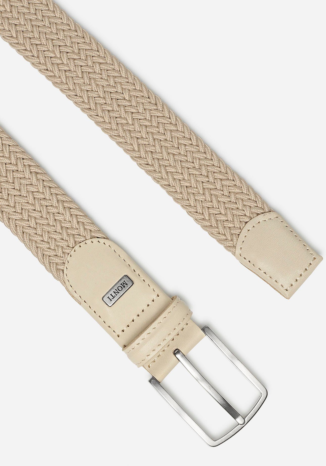 MONTI Stretch riem Hamburg 3,5 cm breed, elastische vlechtriem, casual-business-sportief