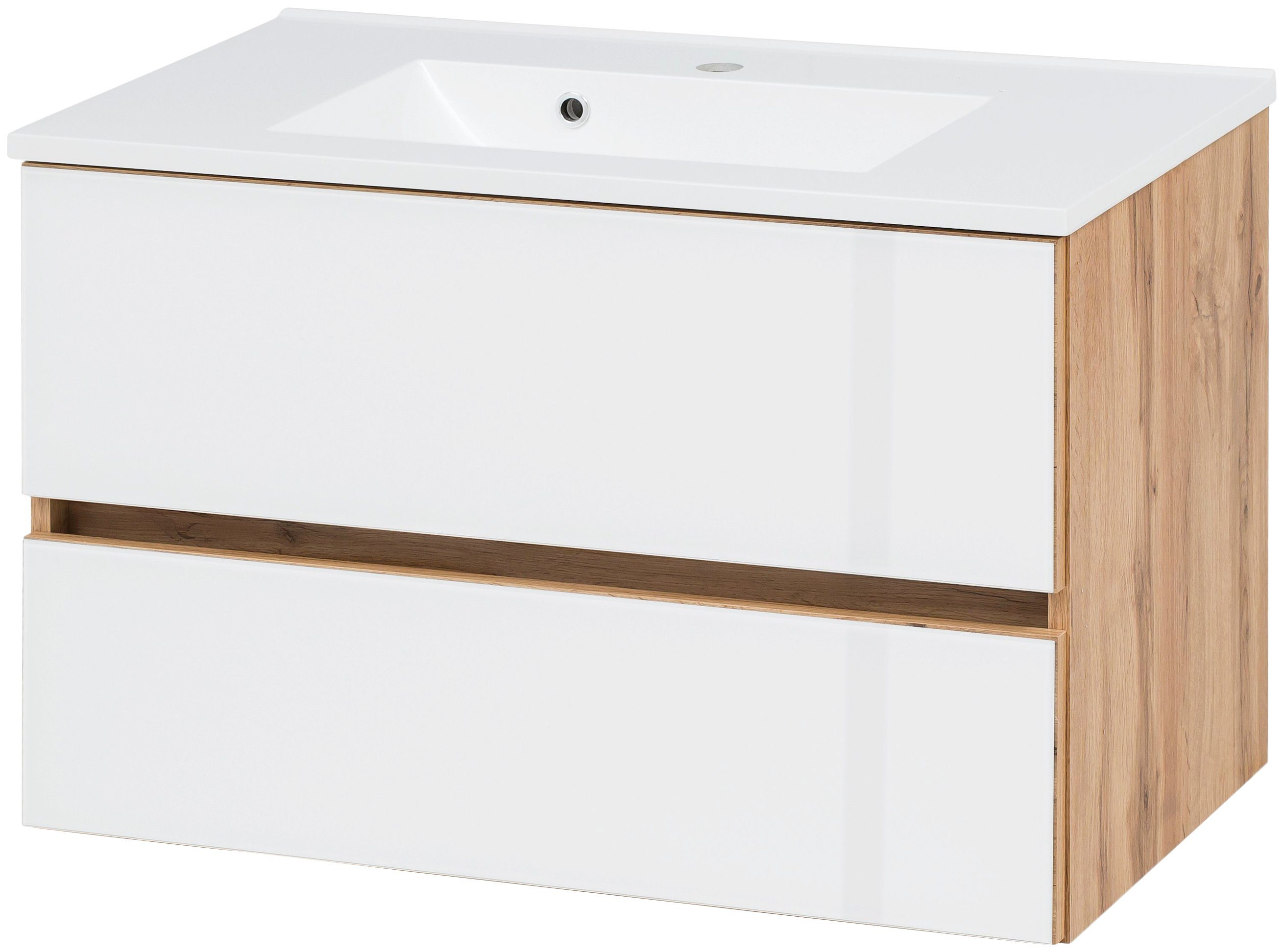 welltime Wastafelonderkast Horki Breedte 80 cm, met soft-closetechniek functie wastafelmeubels wit