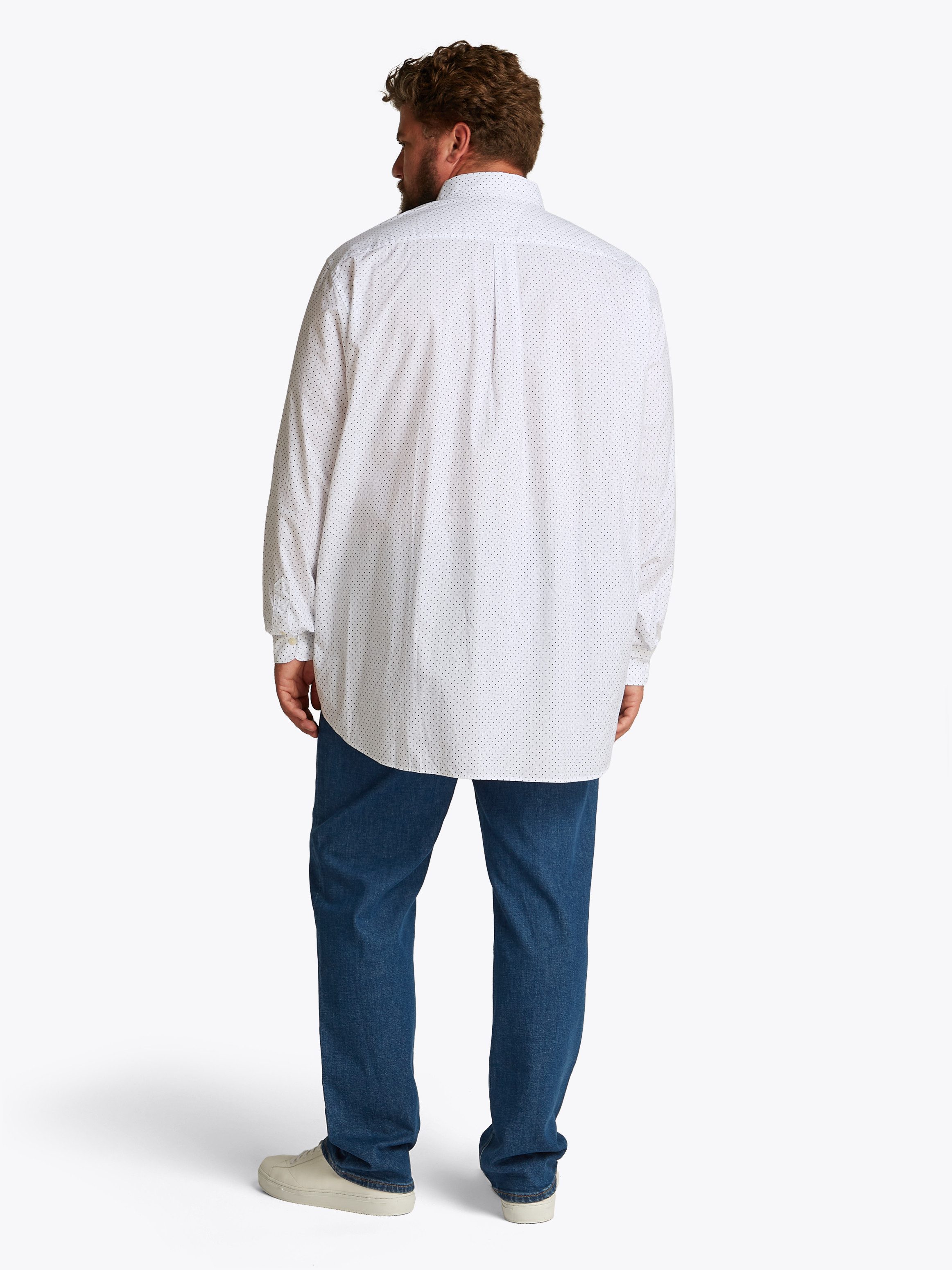 Tommy Hilfiger Overhemd met lange mouwen BT-FLEX POPLIN POLKA DOT S-B in grote maten, logoborduring
