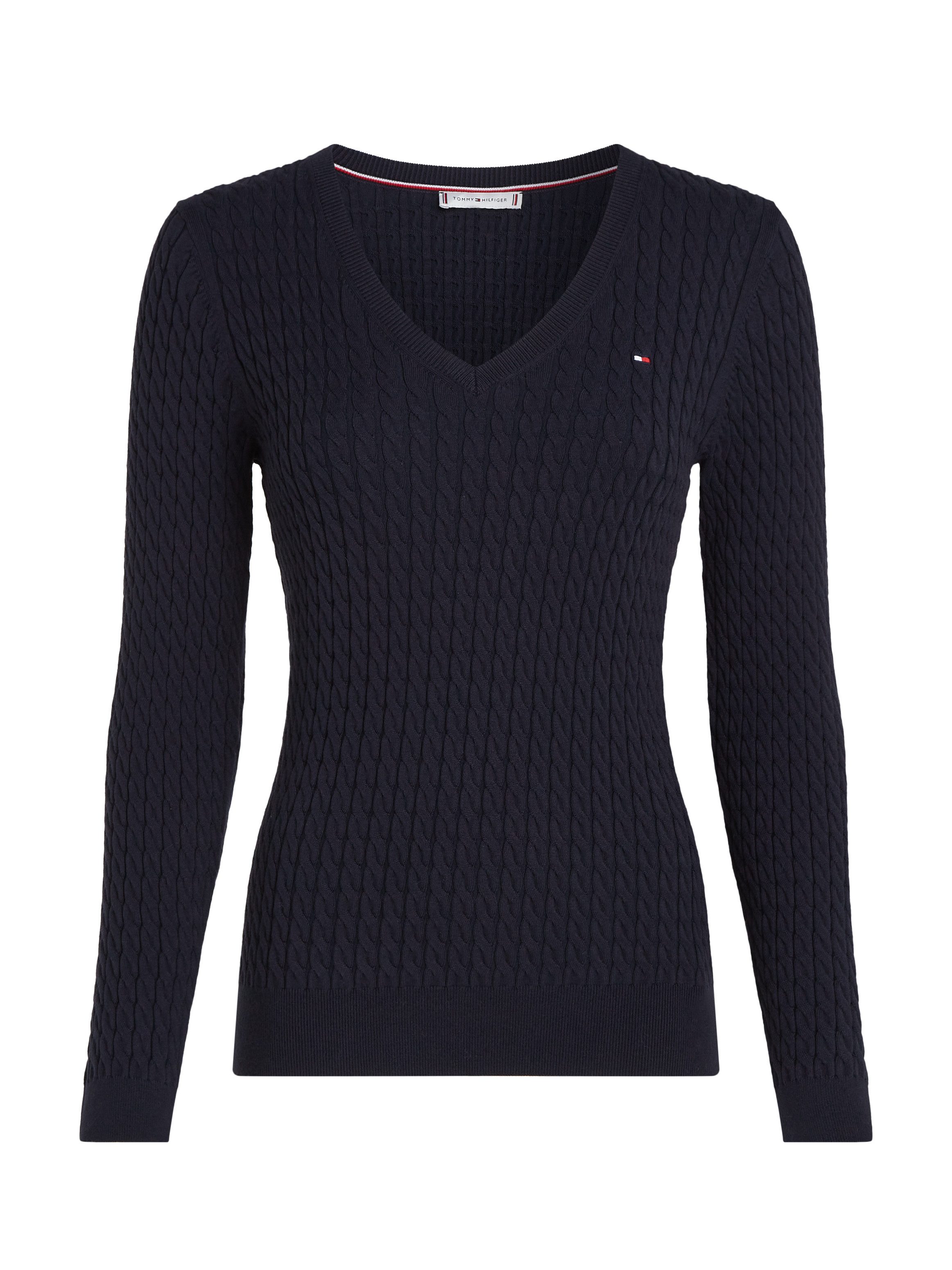 Tommy Hilfiger Gebreide trui CO CABLE V-NK SWEATER