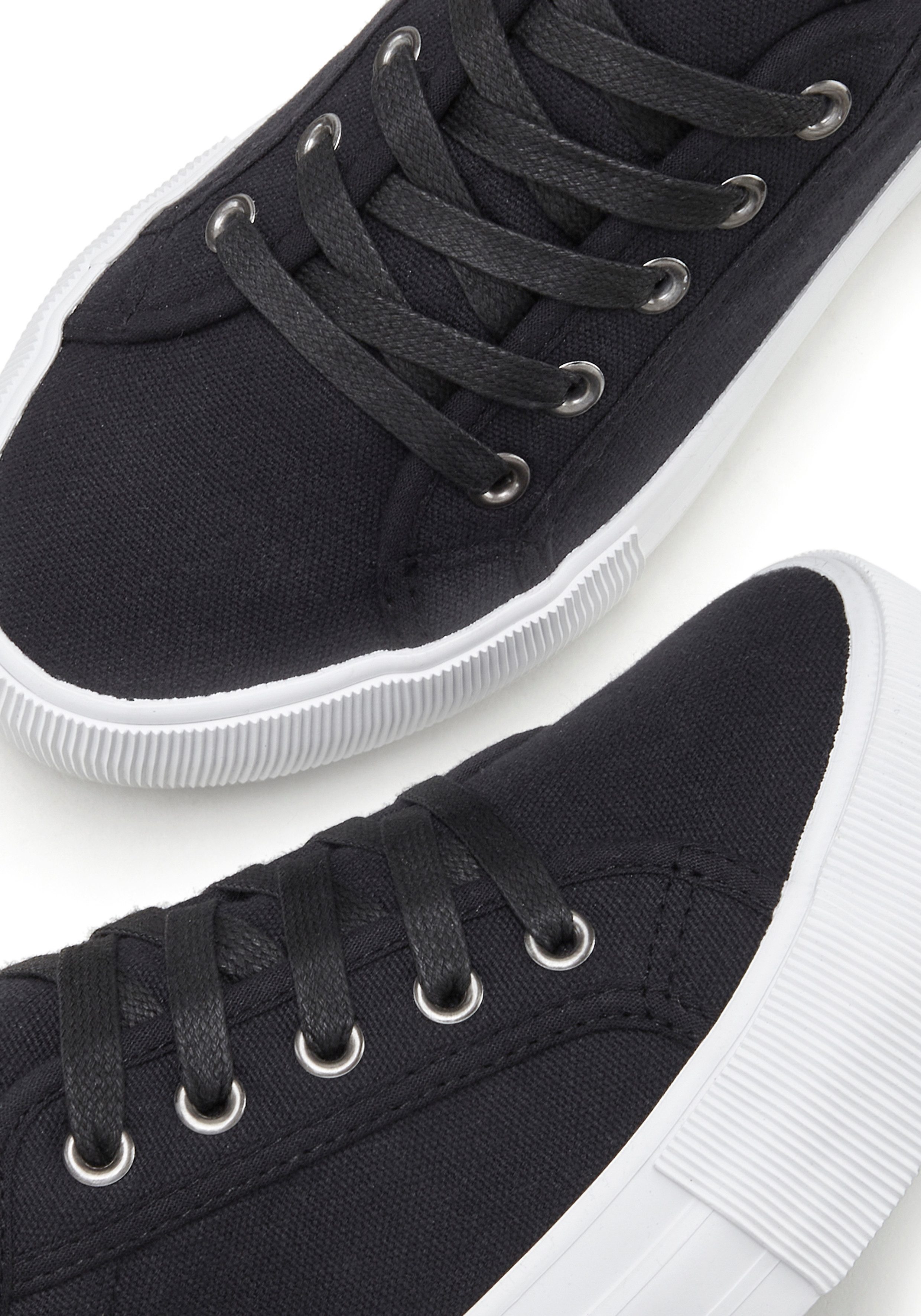 Lascana Sneakers Veterschoen, vrijetijdsschoen van textiel met plateausole