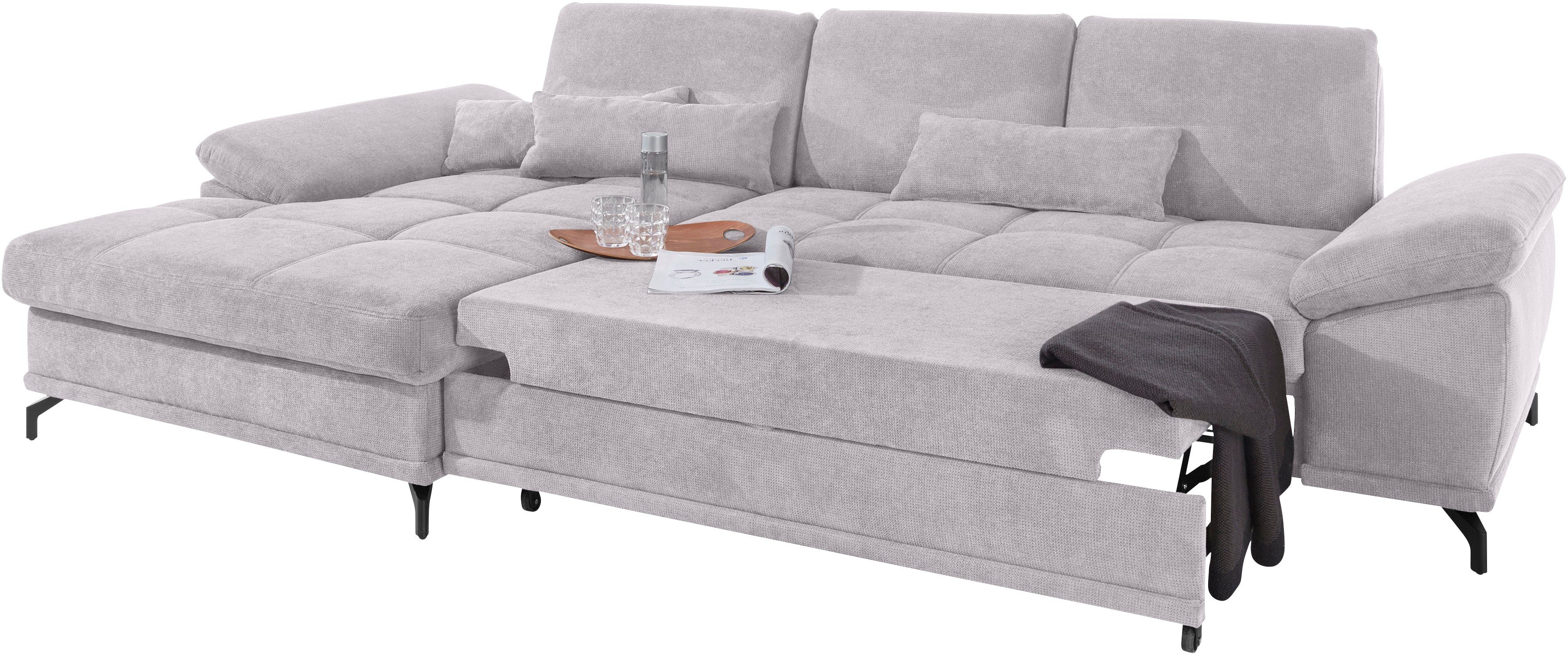 Places of Style Hoekbank Costello L-vorm, met zitdiepteverstelling, armleuningverstelling en