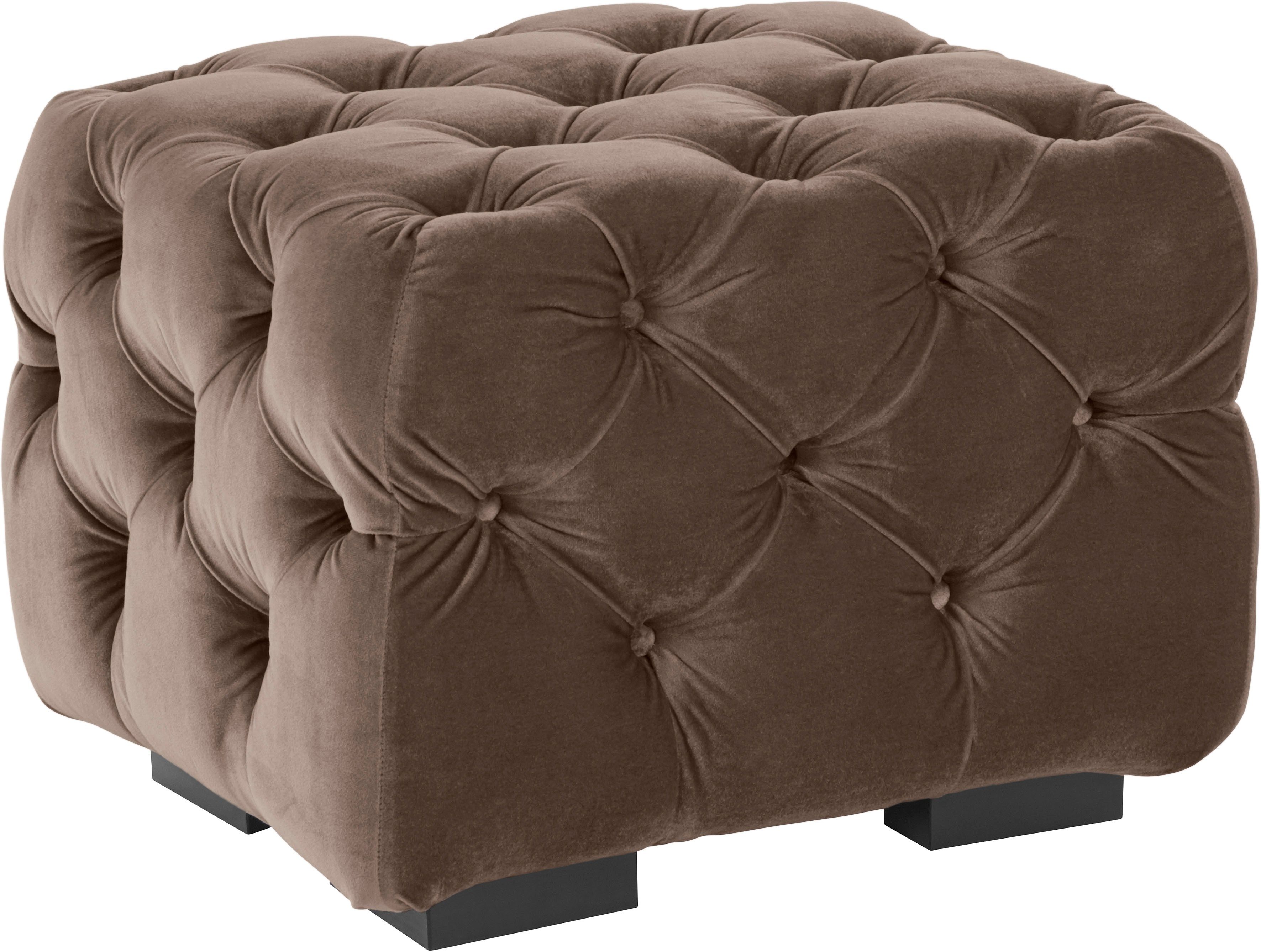 Guido Maria Kretschmer Home&Living Hocker Kalina met klassieke chesterfield-capitonnage, passend bij de serie "kalina"