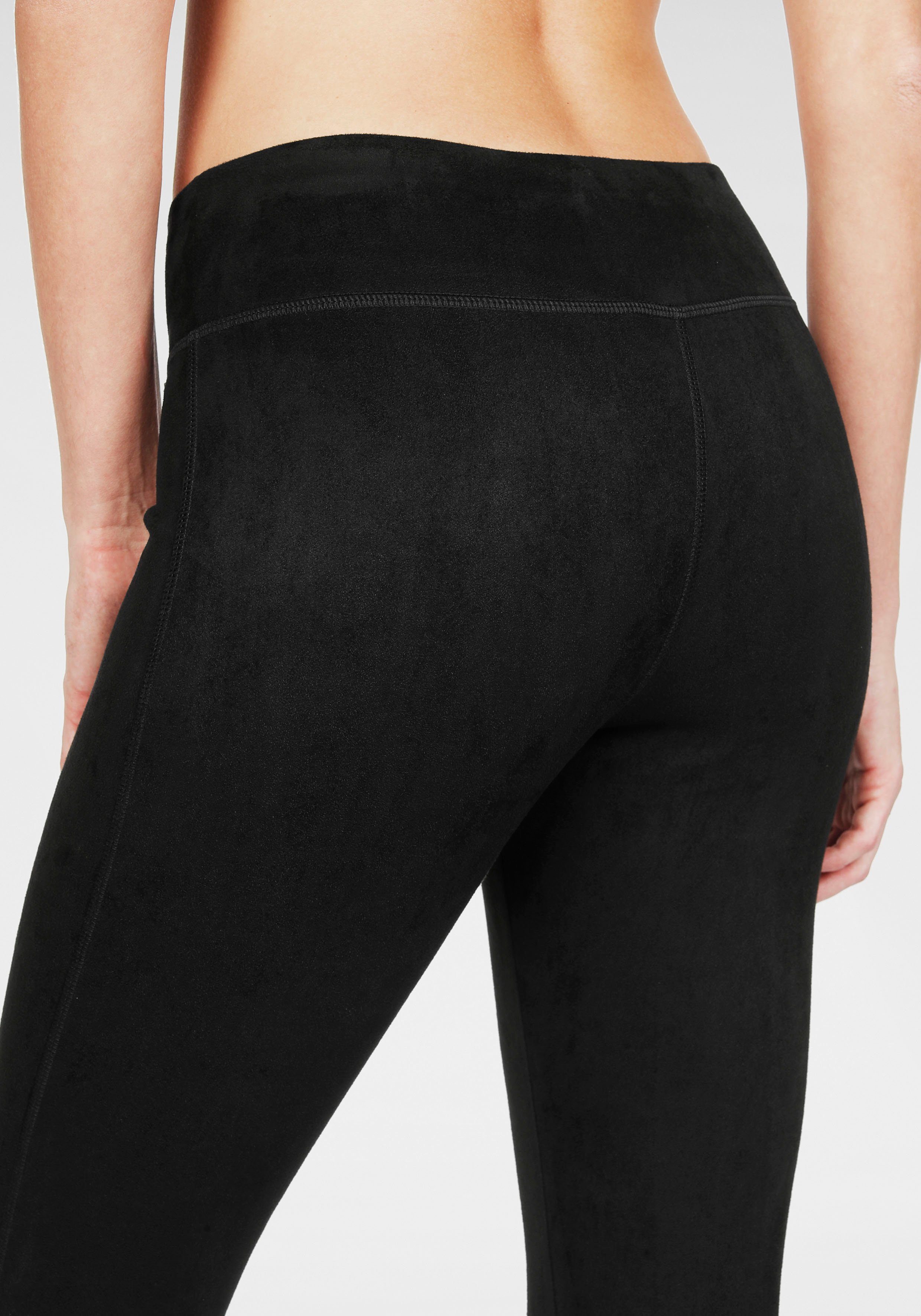 Lascana Legging in suèdeleer-look