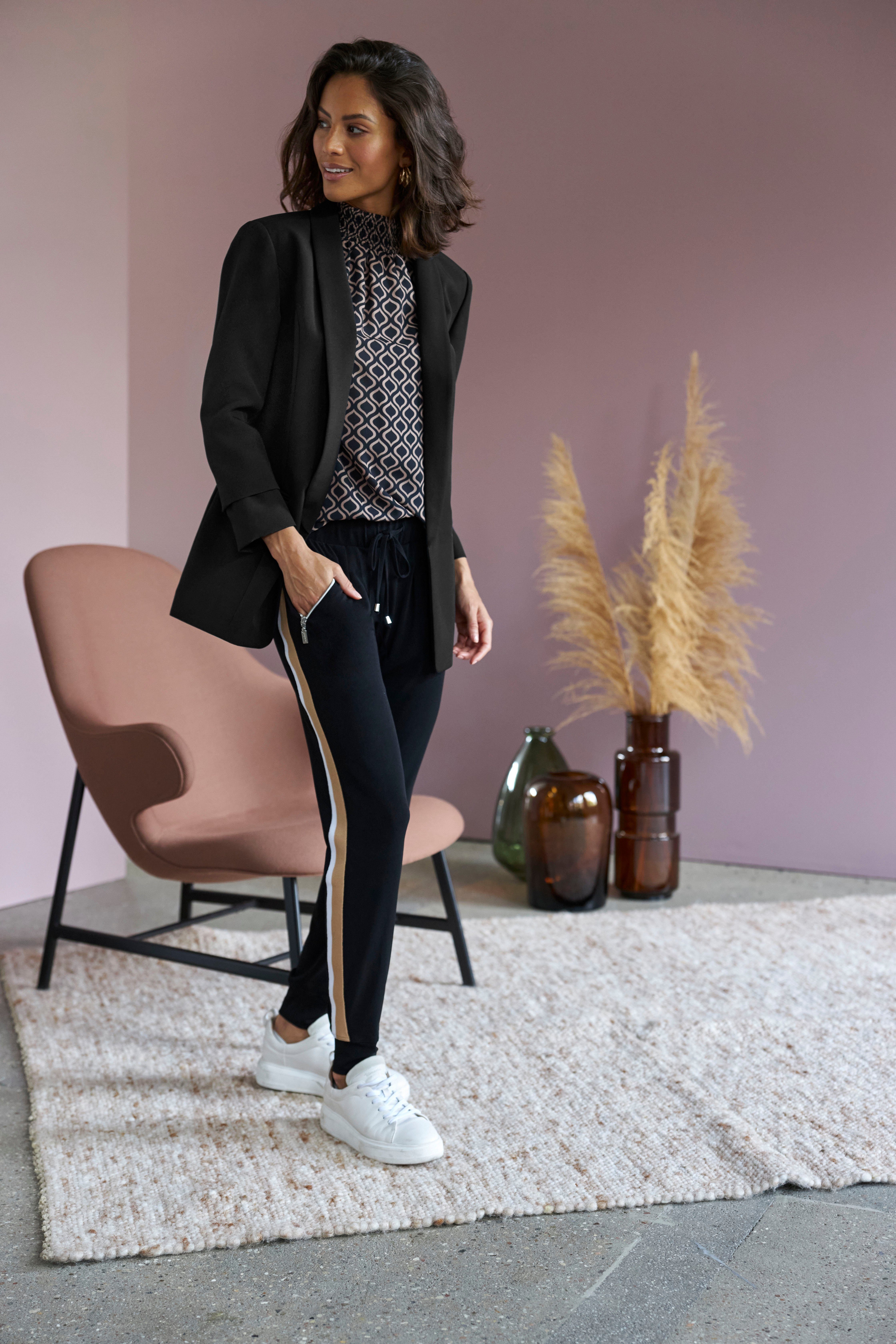 Laura Scott Lange blazer met aangerimpelde mouwen