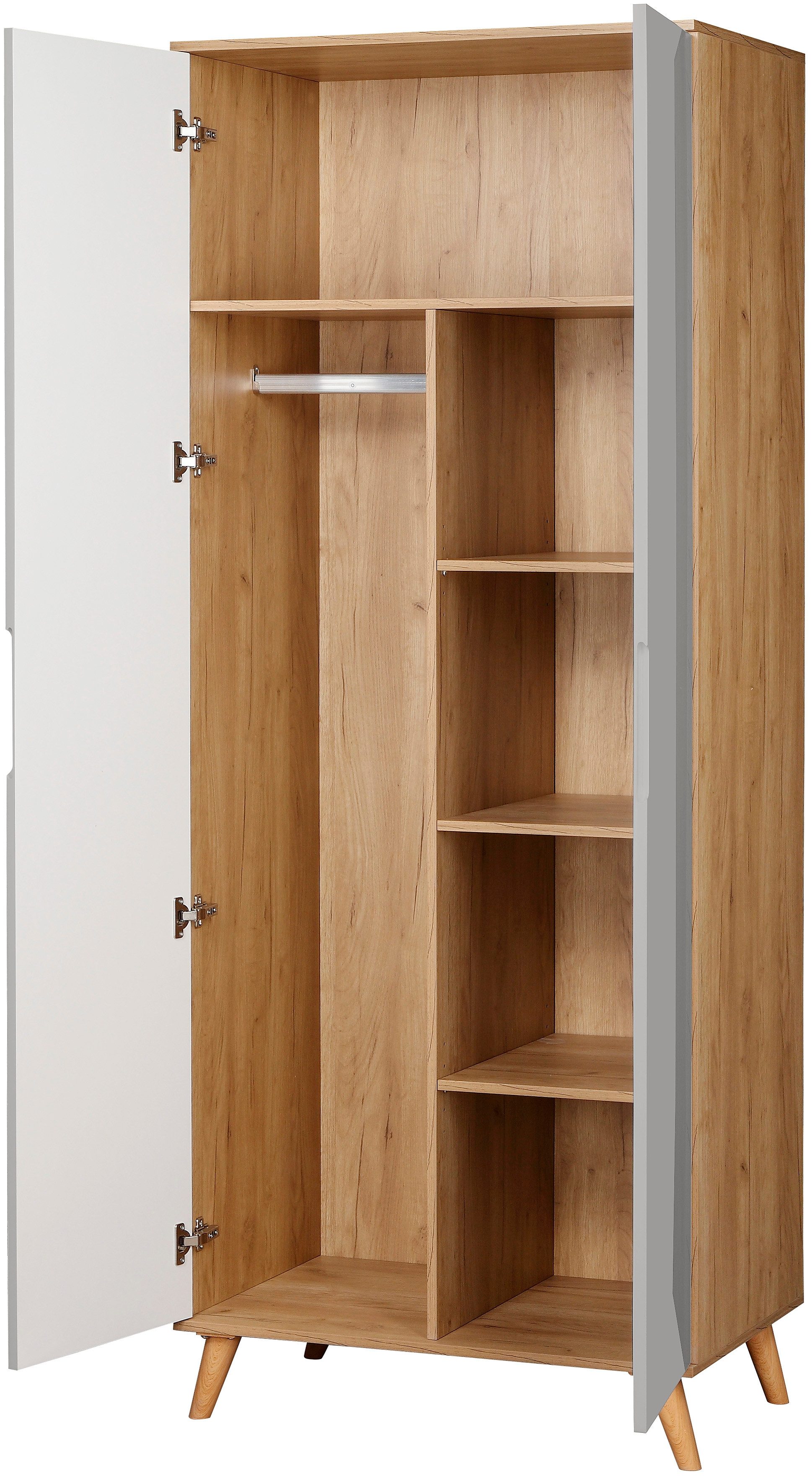 andas Kledingkast Lund slaapkamerkast bestseller in Scandinavisch design Kledingkast met premium binneninrichting, breedte 80 cm hoogglans