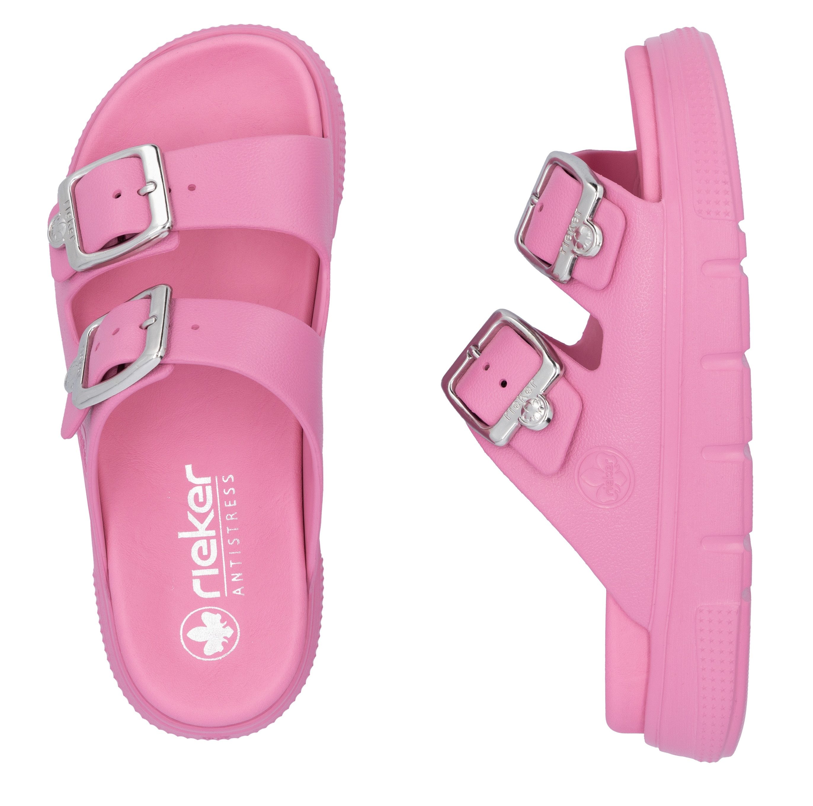 Rieker Slippers , plateau, zomerschoen, slippers in breedte g (=wijd)